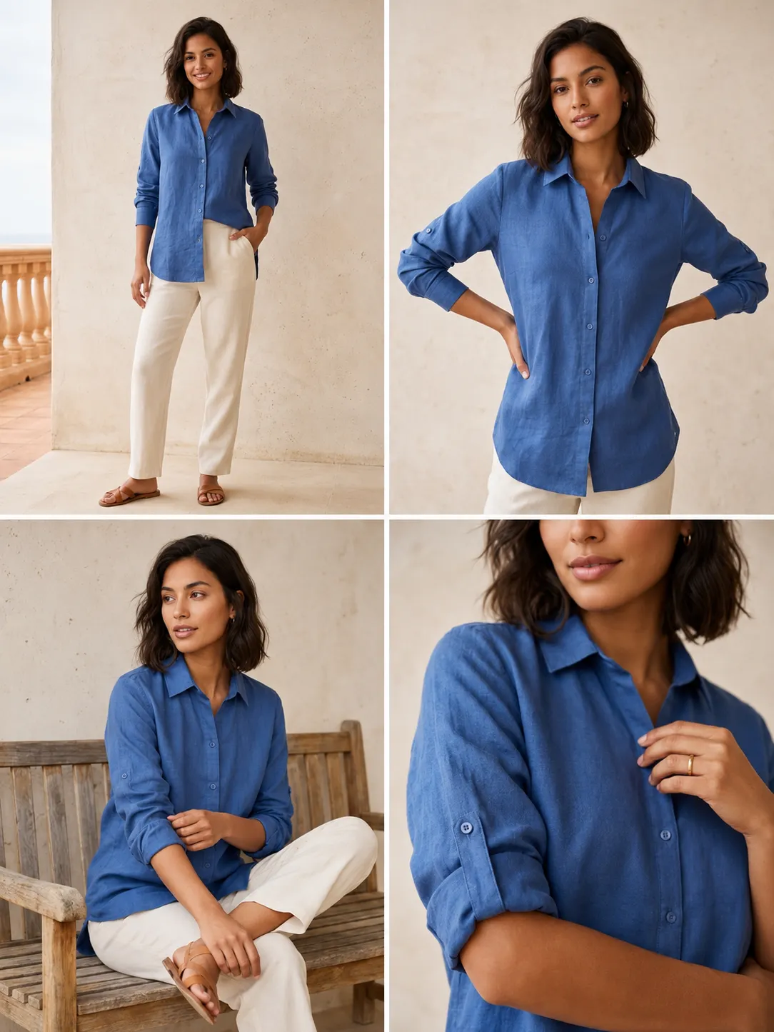 Camisa Femenina Casual en Linho Premium