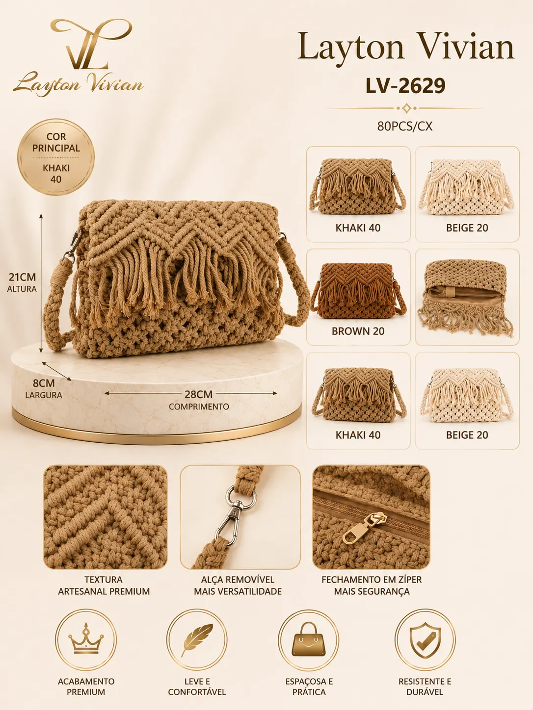 Bolsa LV-7020 Feminina Matelassê Verniz com Corrente