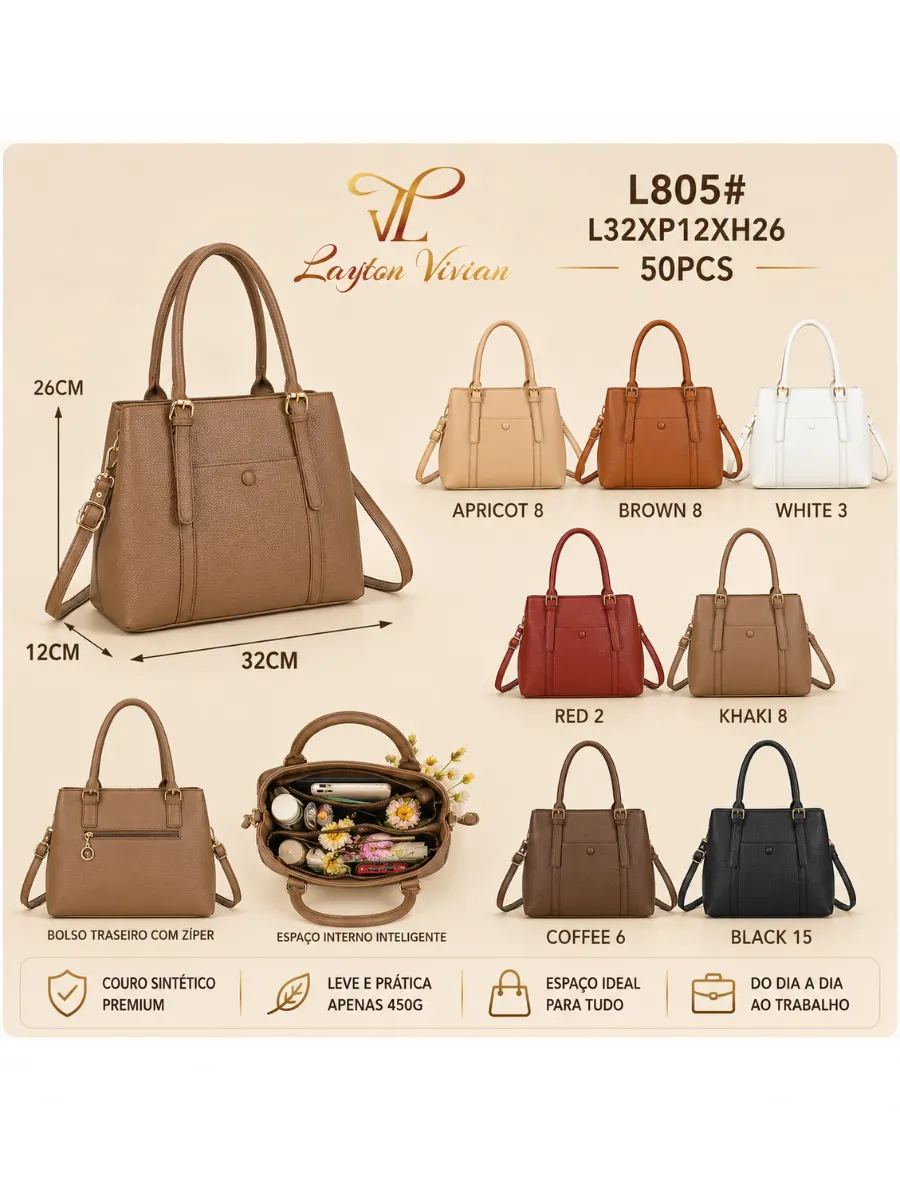 Bolsa Feminina Tote Ombro Elegante Grande Alça Transversal