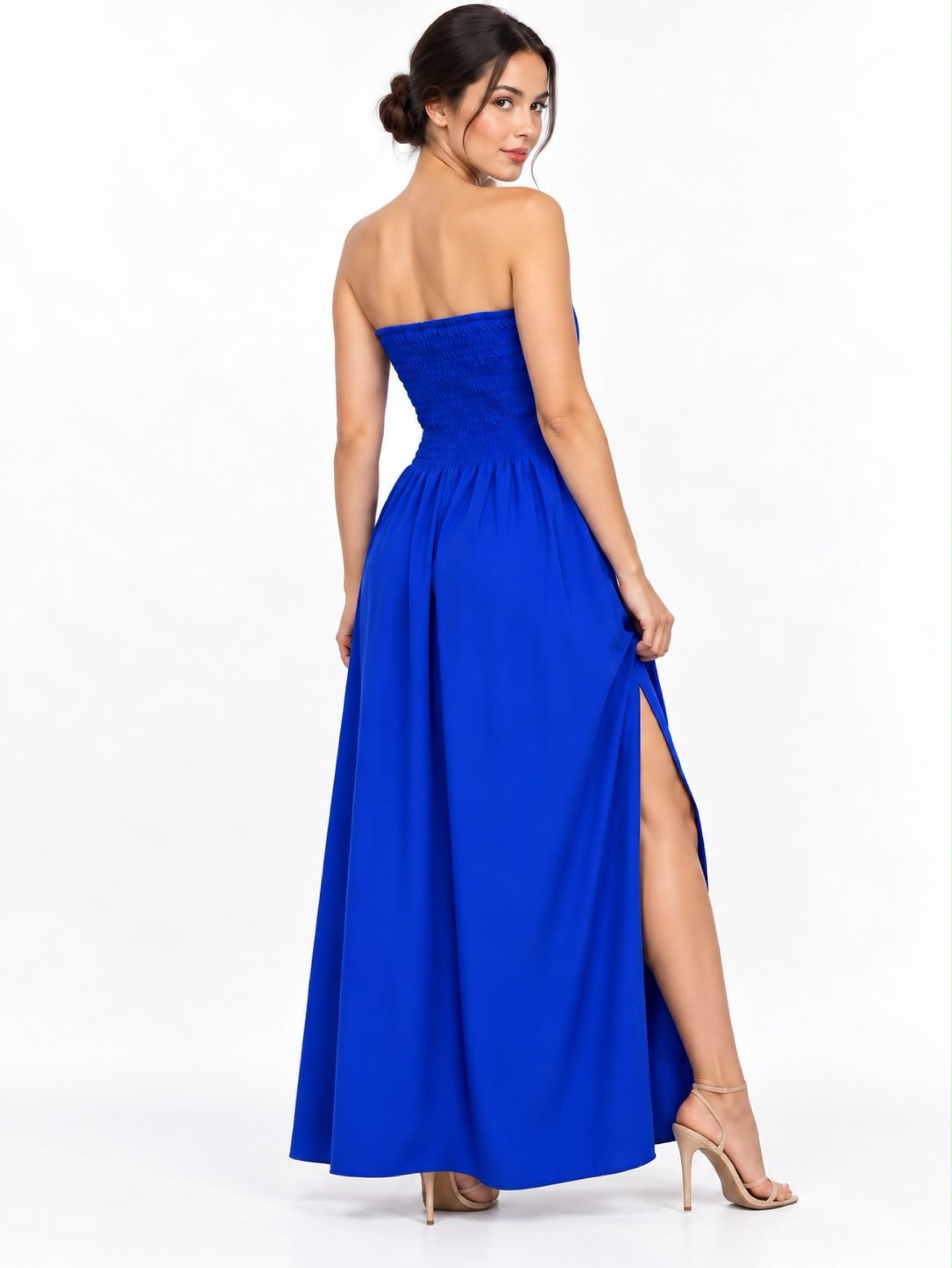 Vestido Longo Elastex Fenda Lateral