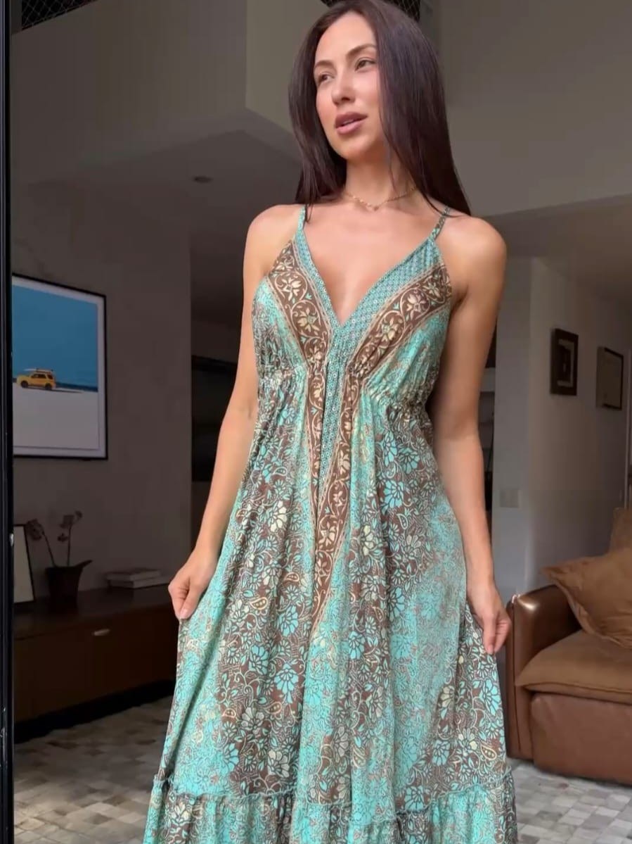 Vestido seda indiana