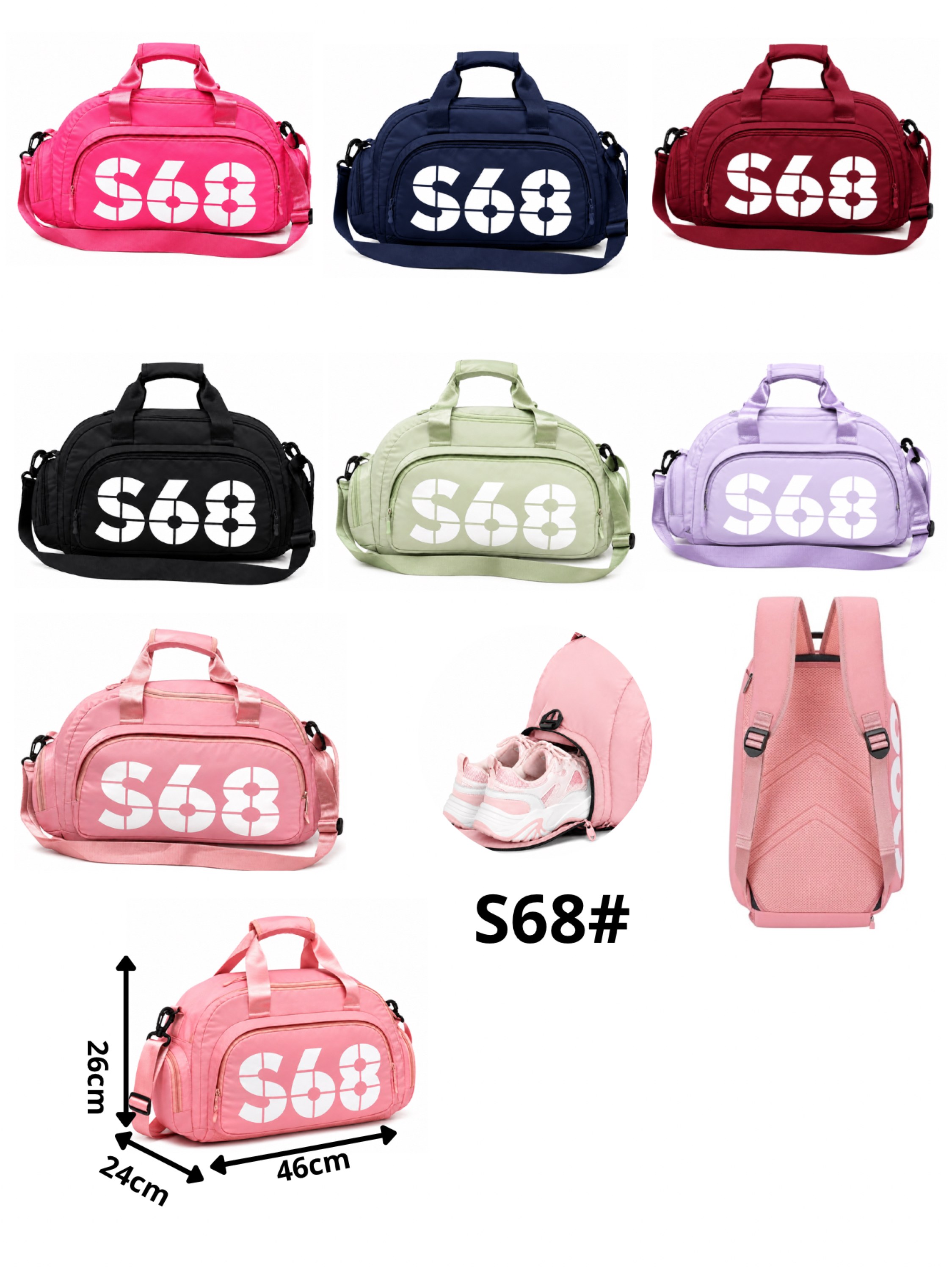 Bolsa Mochila Academia Unissex S68 Impermeável Viagem