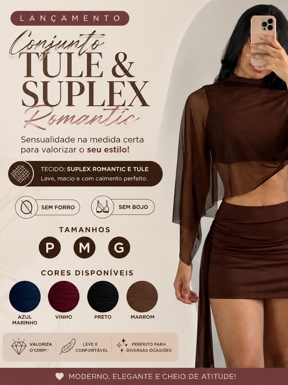 Conjunto feminino CAPA E SAIA exclusiva