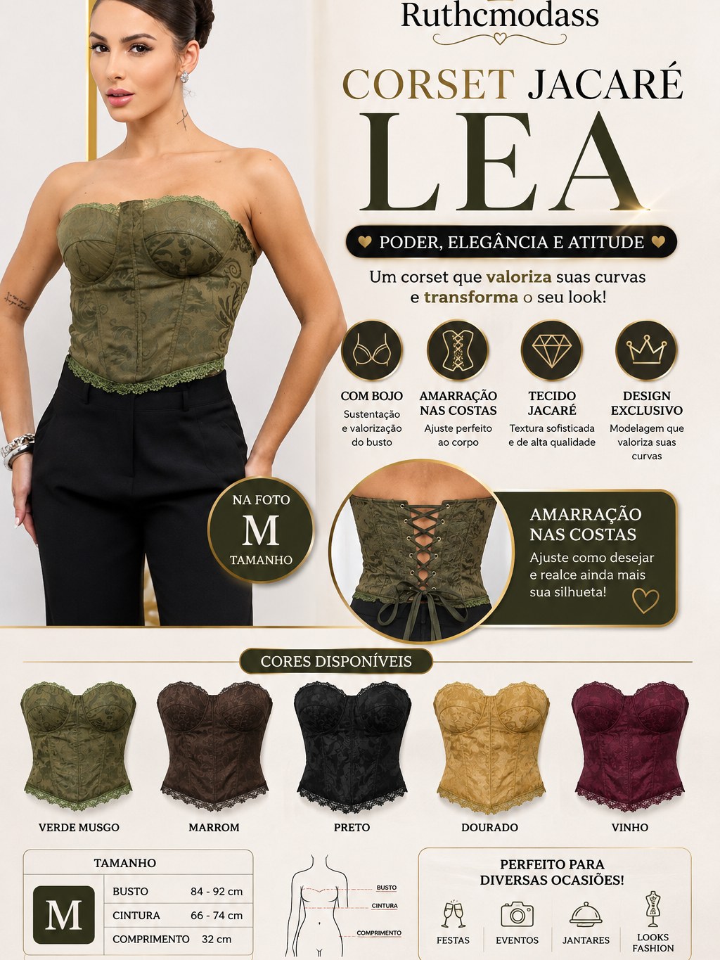 Corset Feminino Tomara que Caia com Bojo