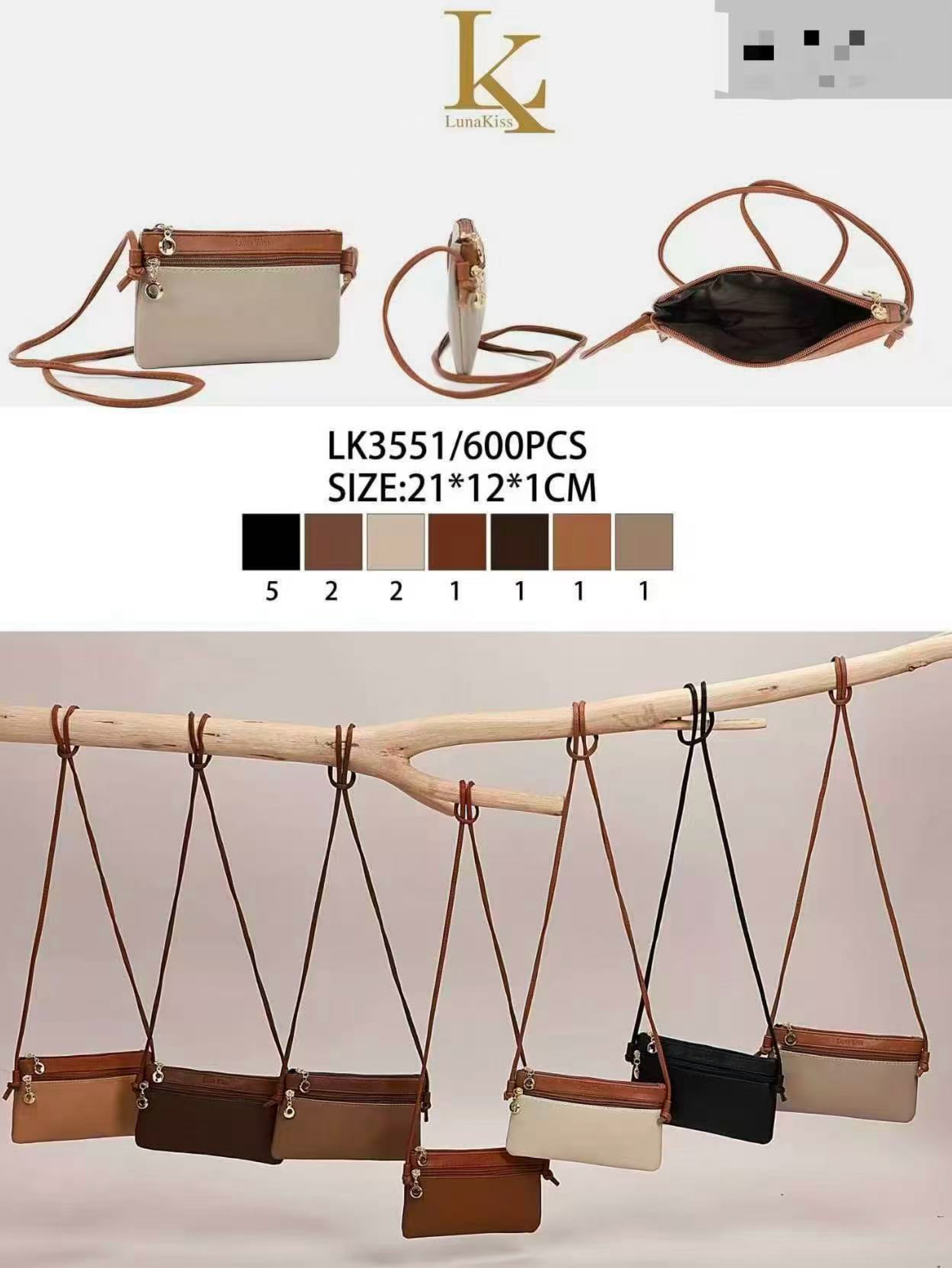 Bolsa feminina kit com 15 pc 3551
