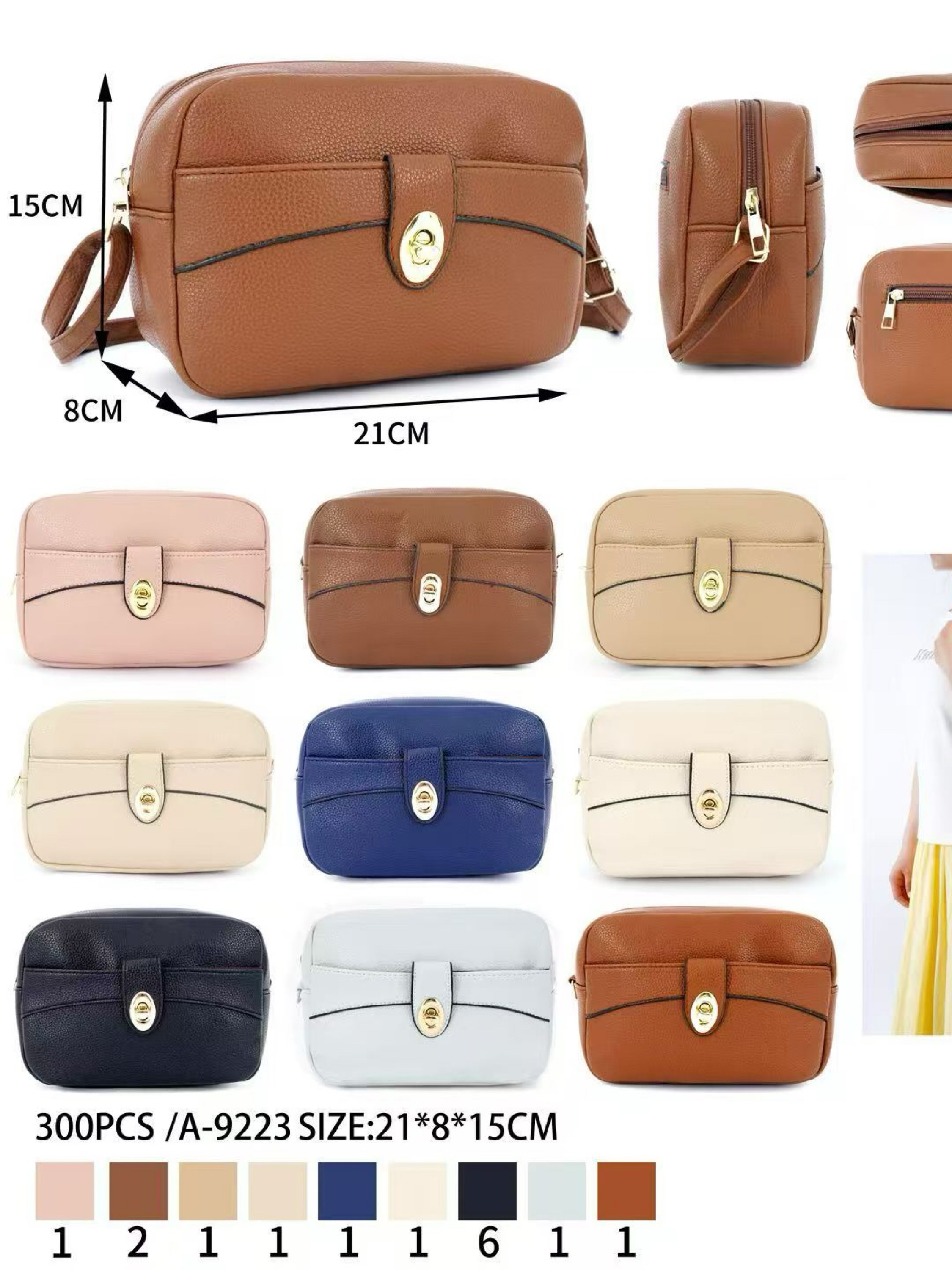 Bolsa feminina kit com 15 pc 9223