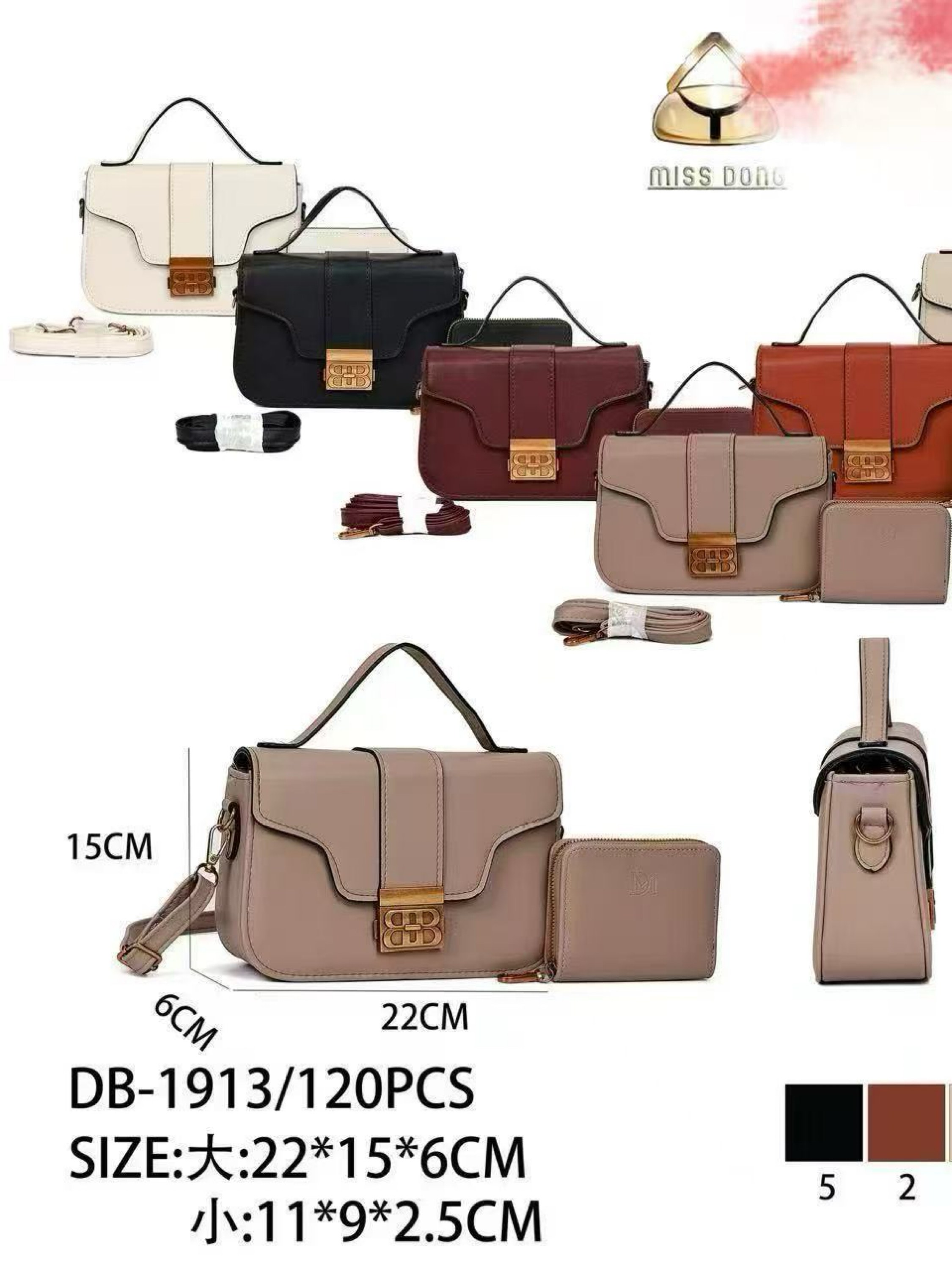 Bolsa feminina  com carteira 1913