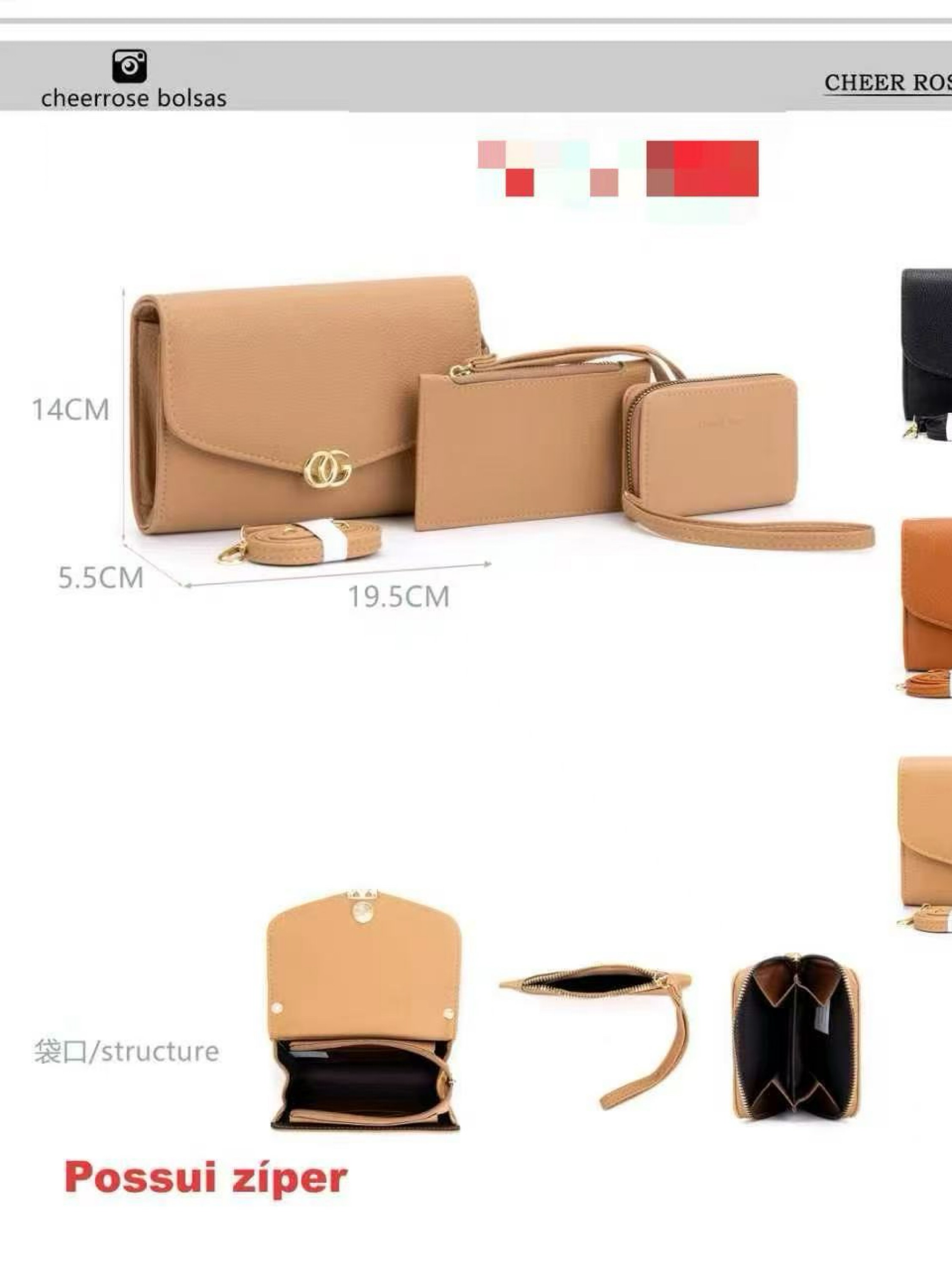 Bolsa feminina com carteira 7022