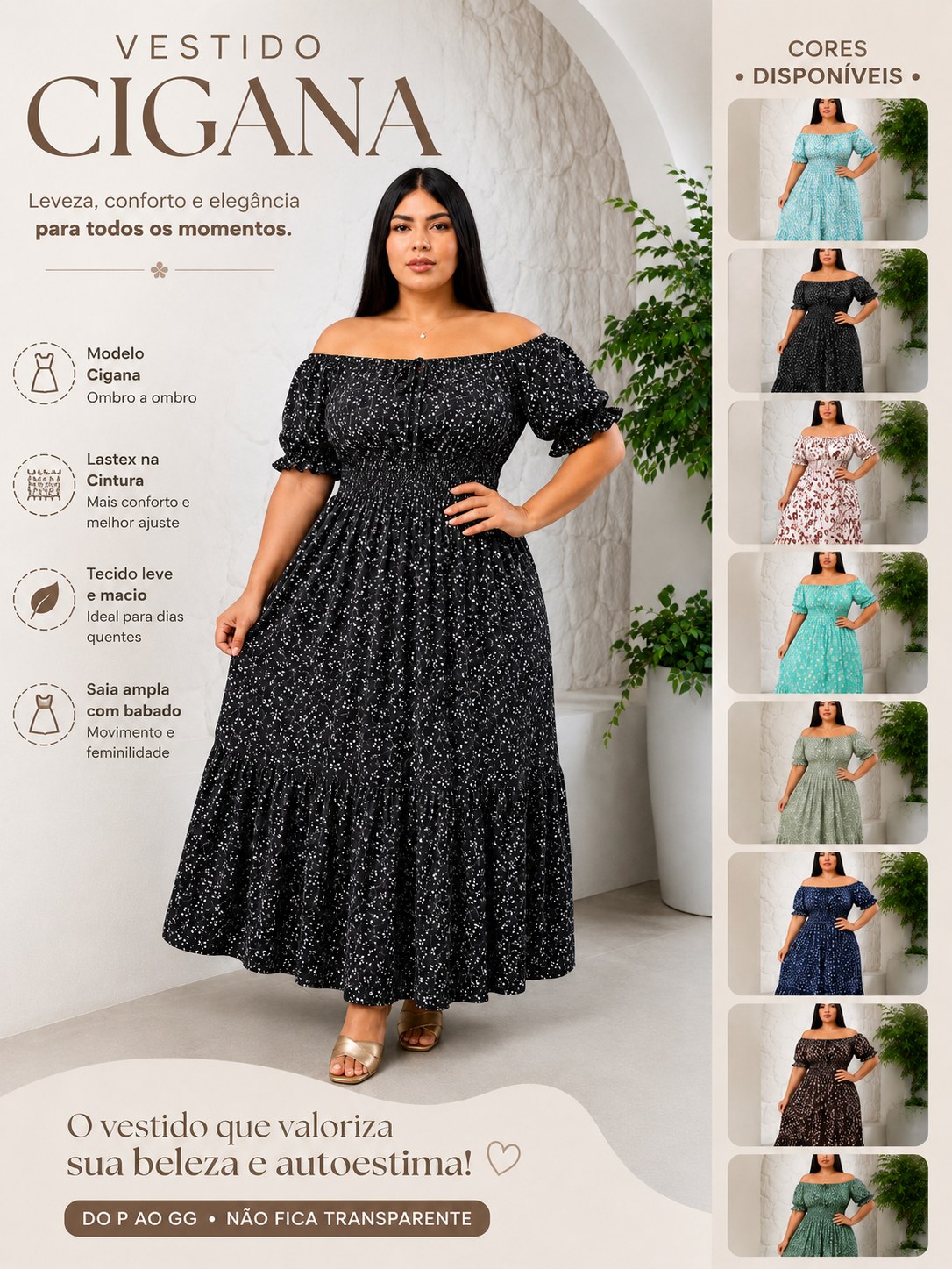 Vestido Longo Cigana Estampada