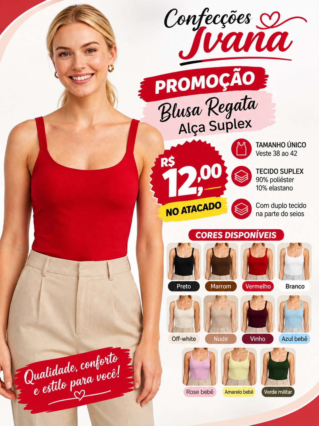 Blusa Regata Alça Fina Suplex