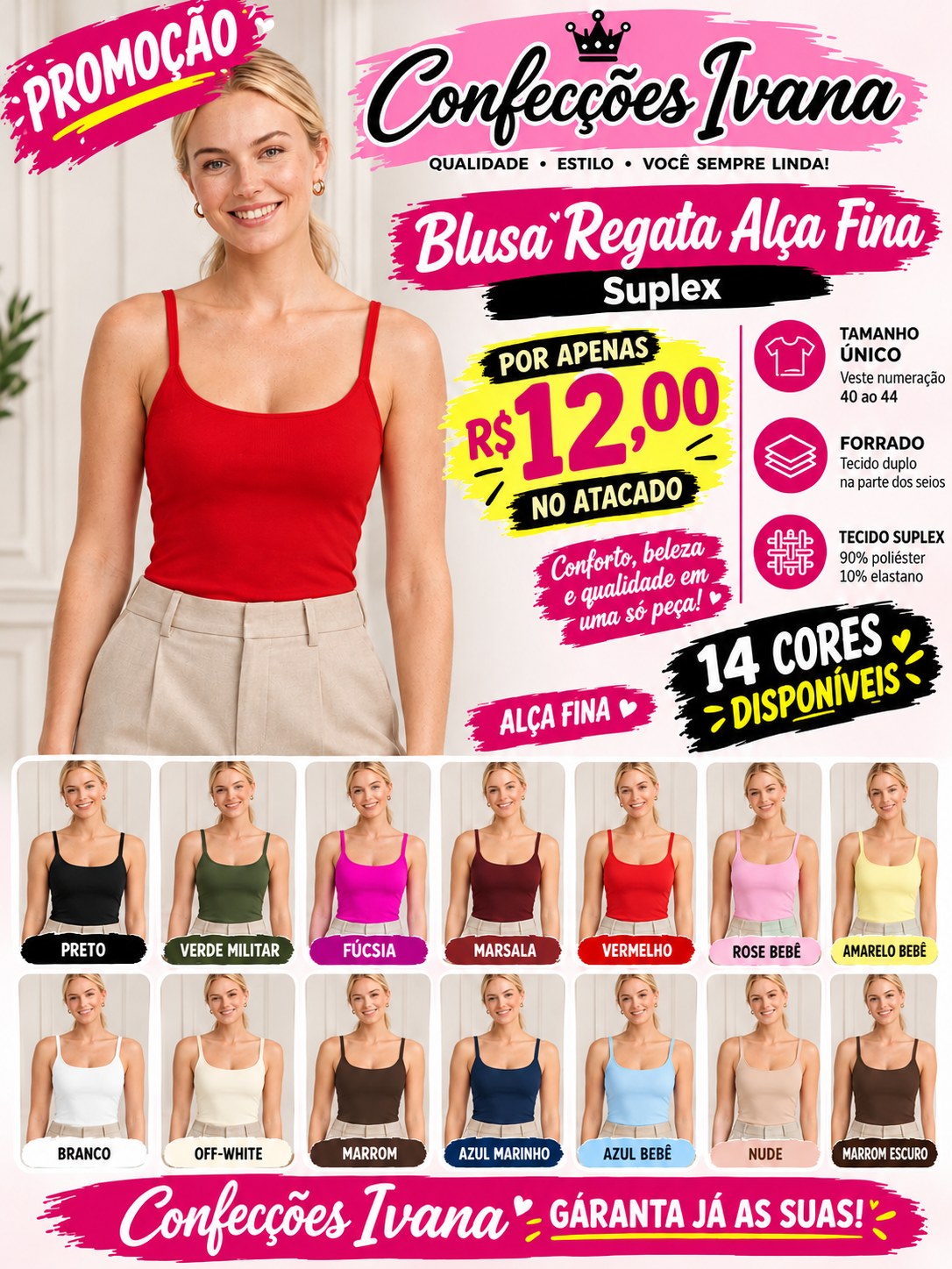 Blusa Regata Alça Fina Suplex