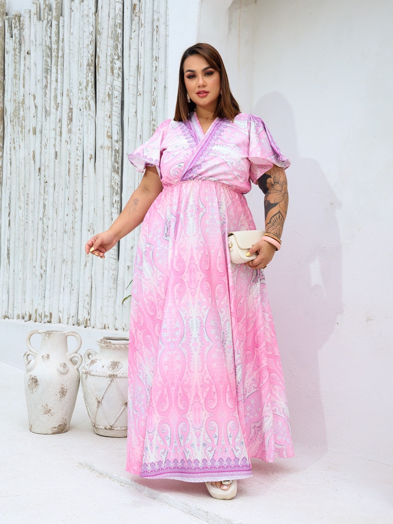 Vestido estampado plus size