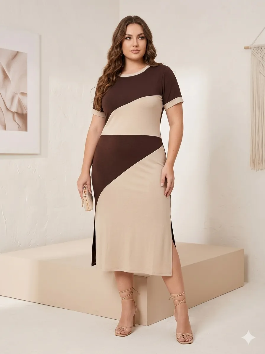Vestido Melina slim com fendas laterais e bolsos