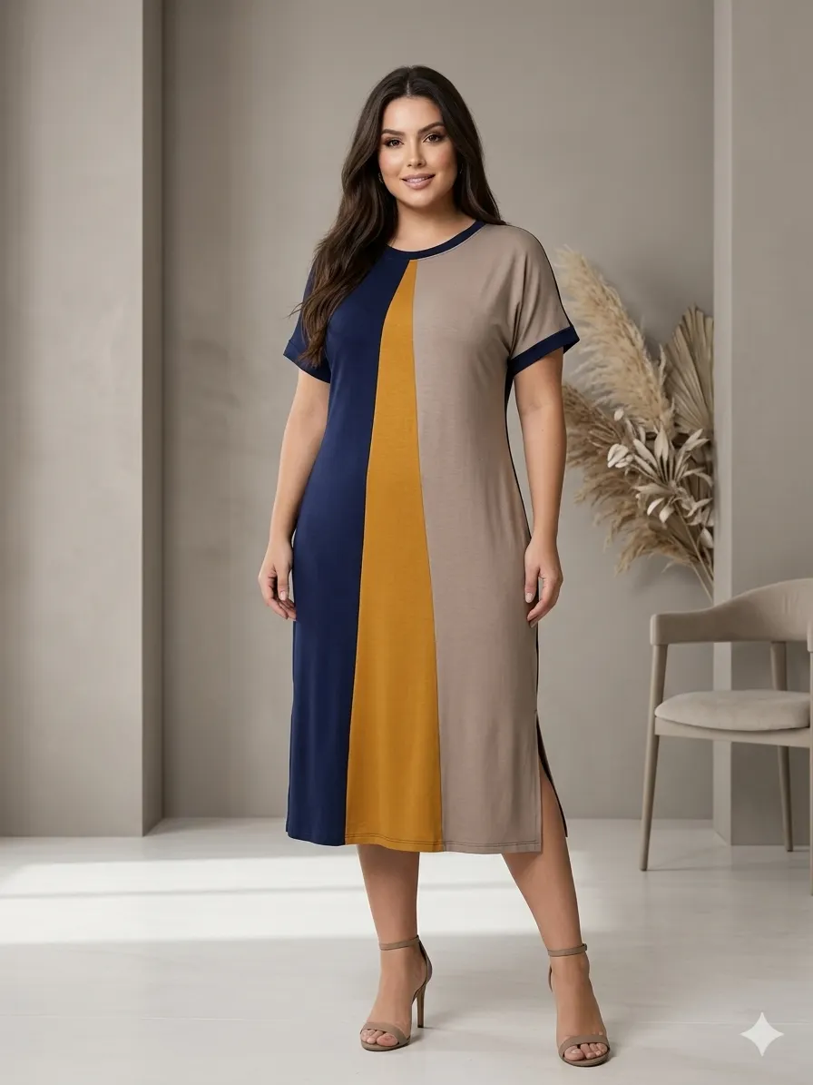 Vestido trapézio mide ,moda evangelica