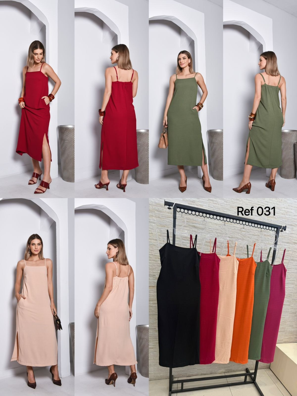 Vestido Midi Tecido Sensorial Importado ref 031