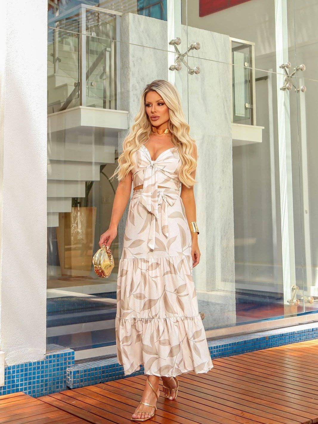 Conjunto saia e croped