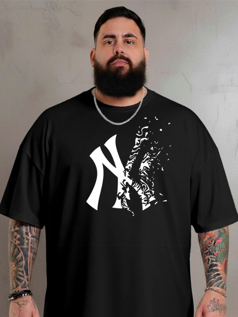 Camiseta estampada de manga curta em puro algodão