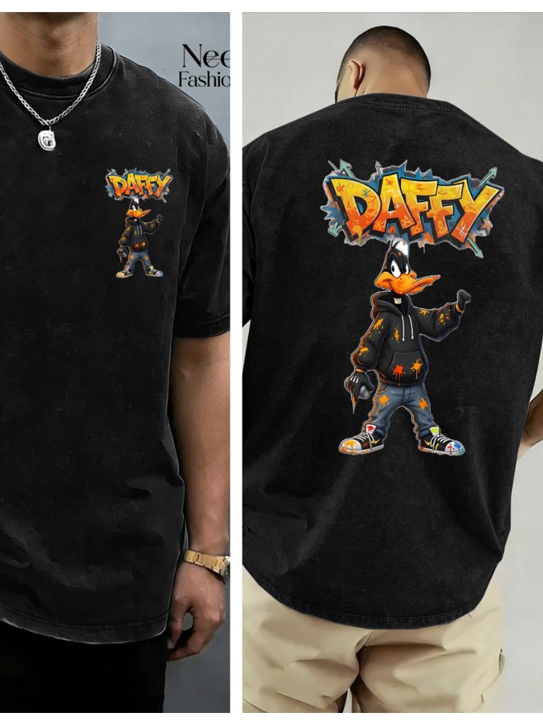 Camiseta oversized 100% Algodão Unissex Estampa Pato Daff