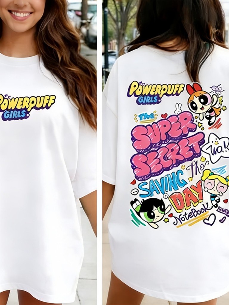 Camiseta Feminina Oversized de100% AlgodãoYC40000