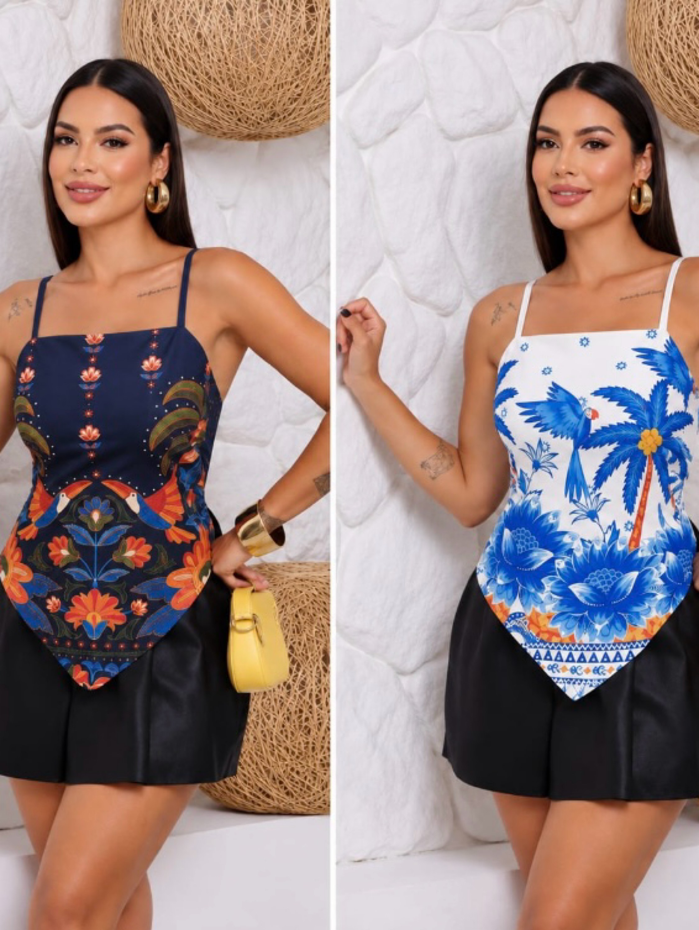 Bata estampada com regulagem
