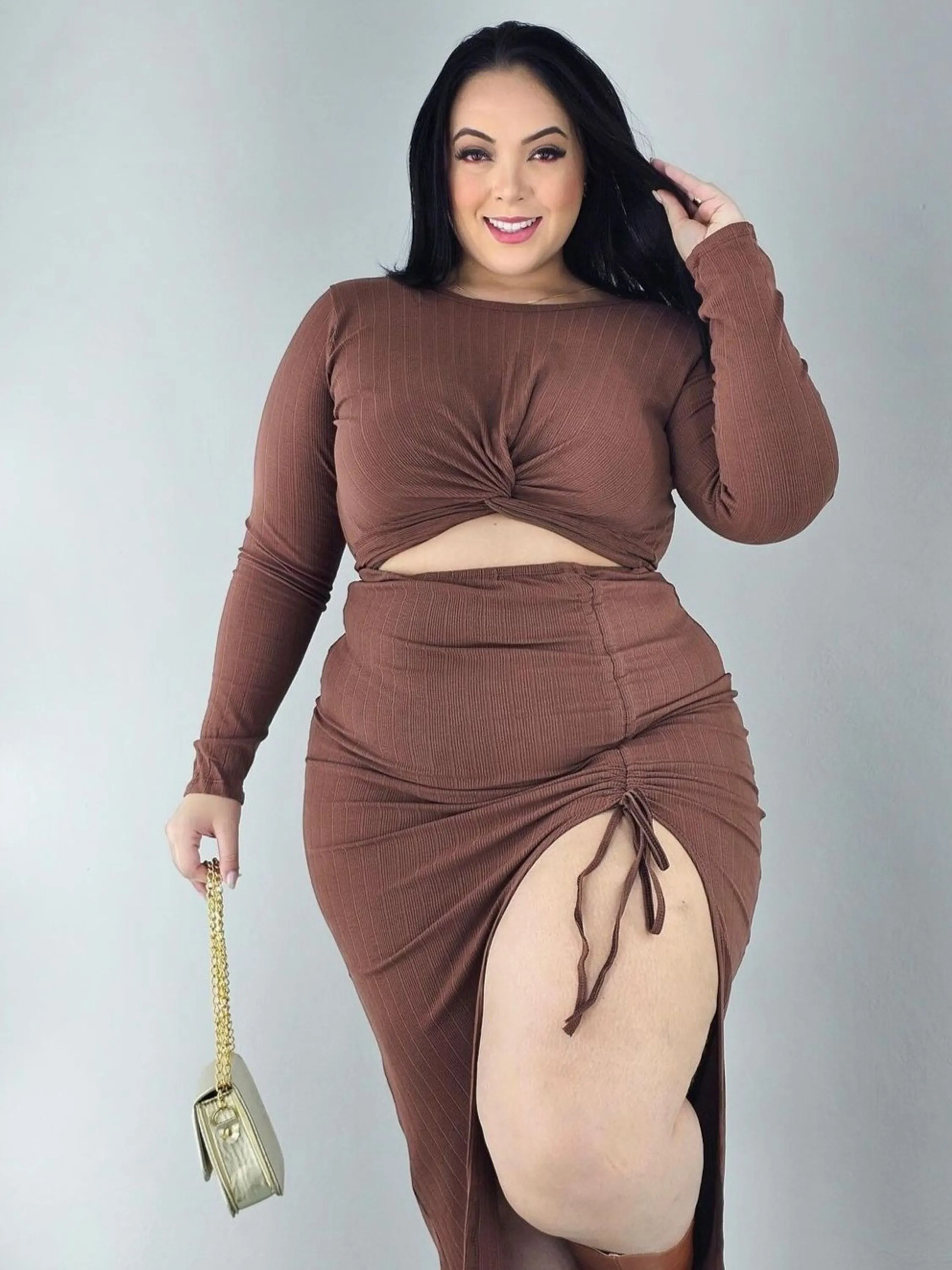 Vestido Canelado Premium Cassia Plus size