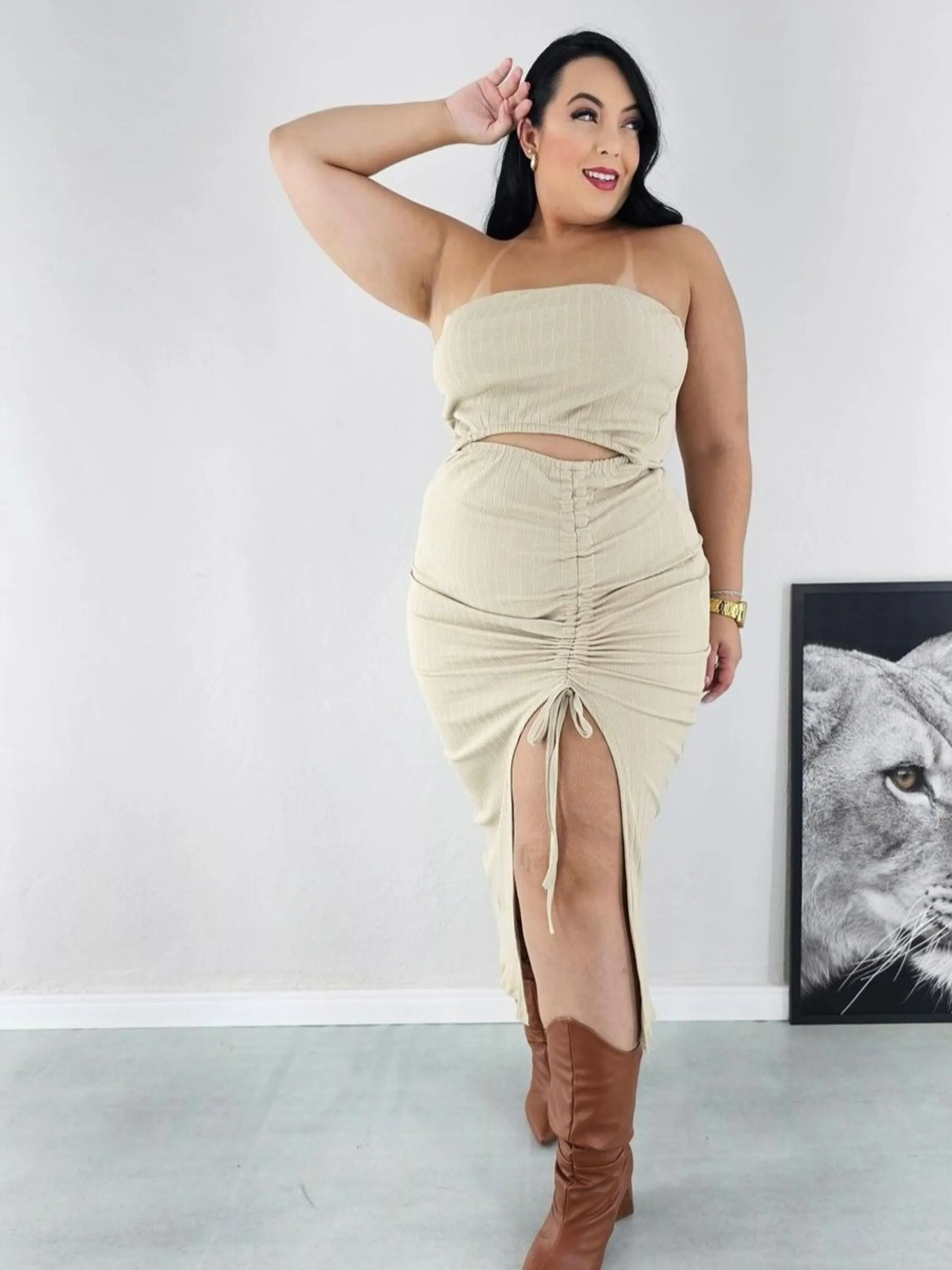 Vestido Canelado Premium Marieli Plus size