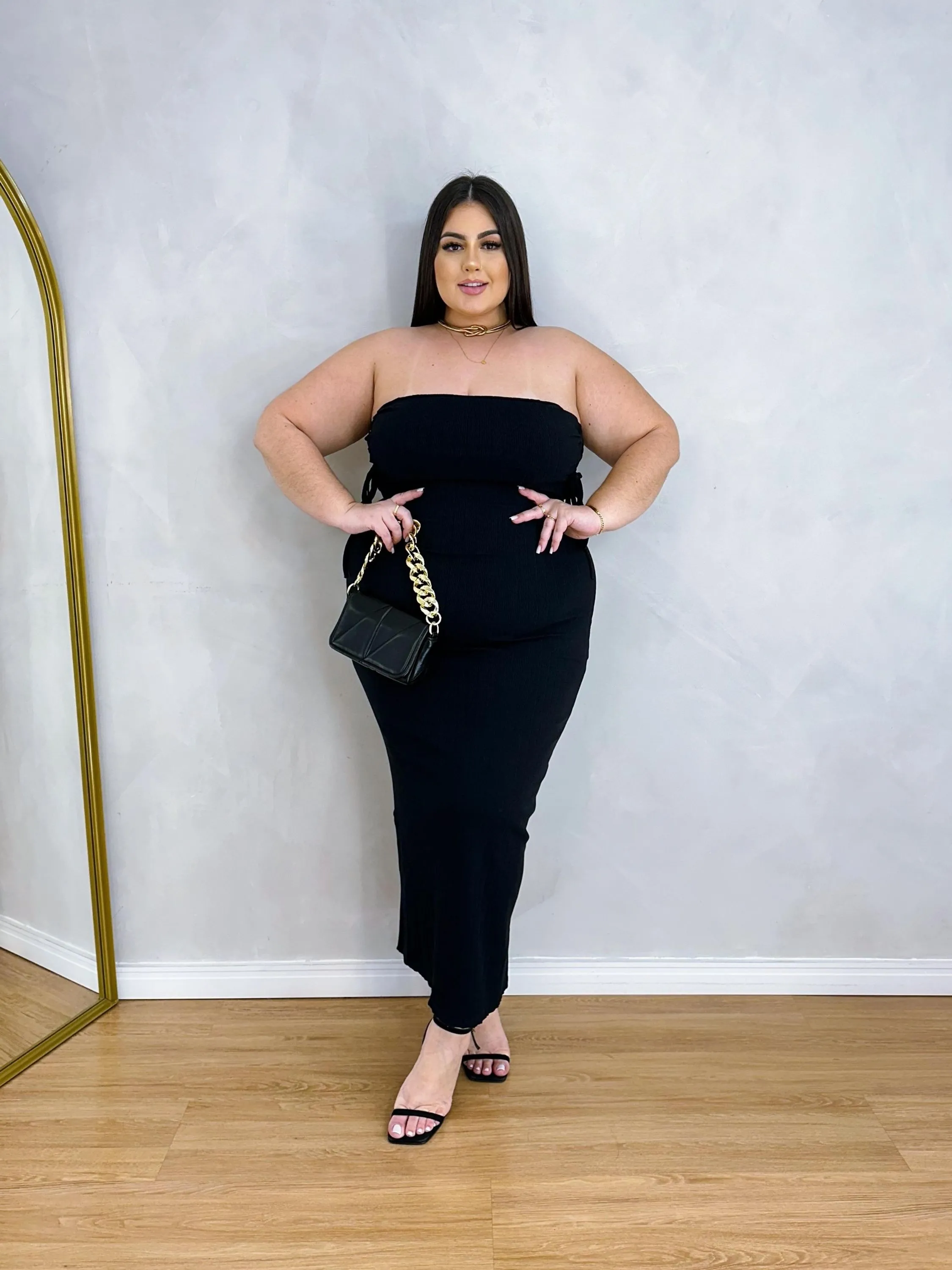 VESTIDO CANELADO PREMIUM VALERIA PLUS SIZE