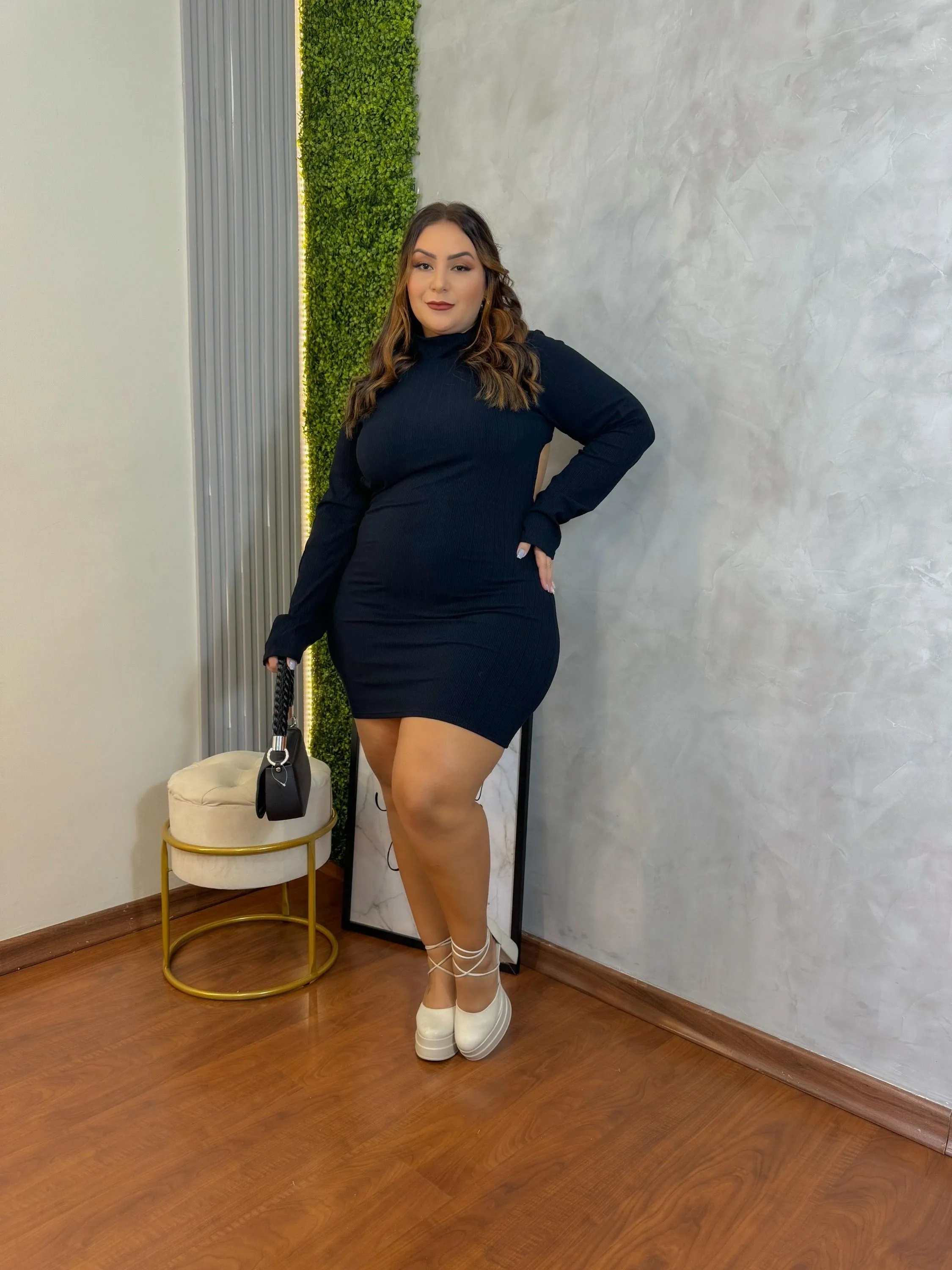 Vestido Canelado Premium Erika Plus size