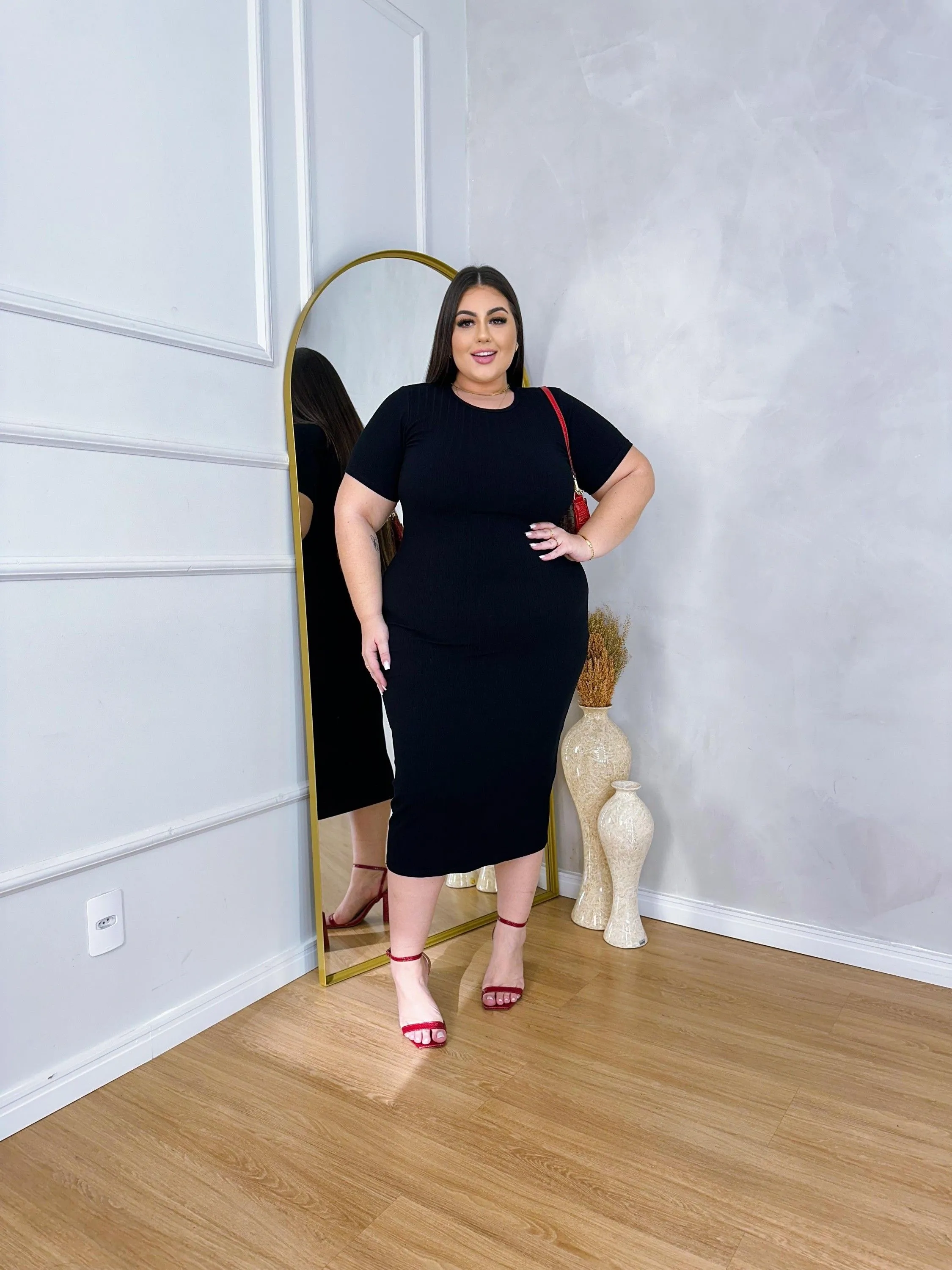 Vestido Canelado Premium Caline Plus size