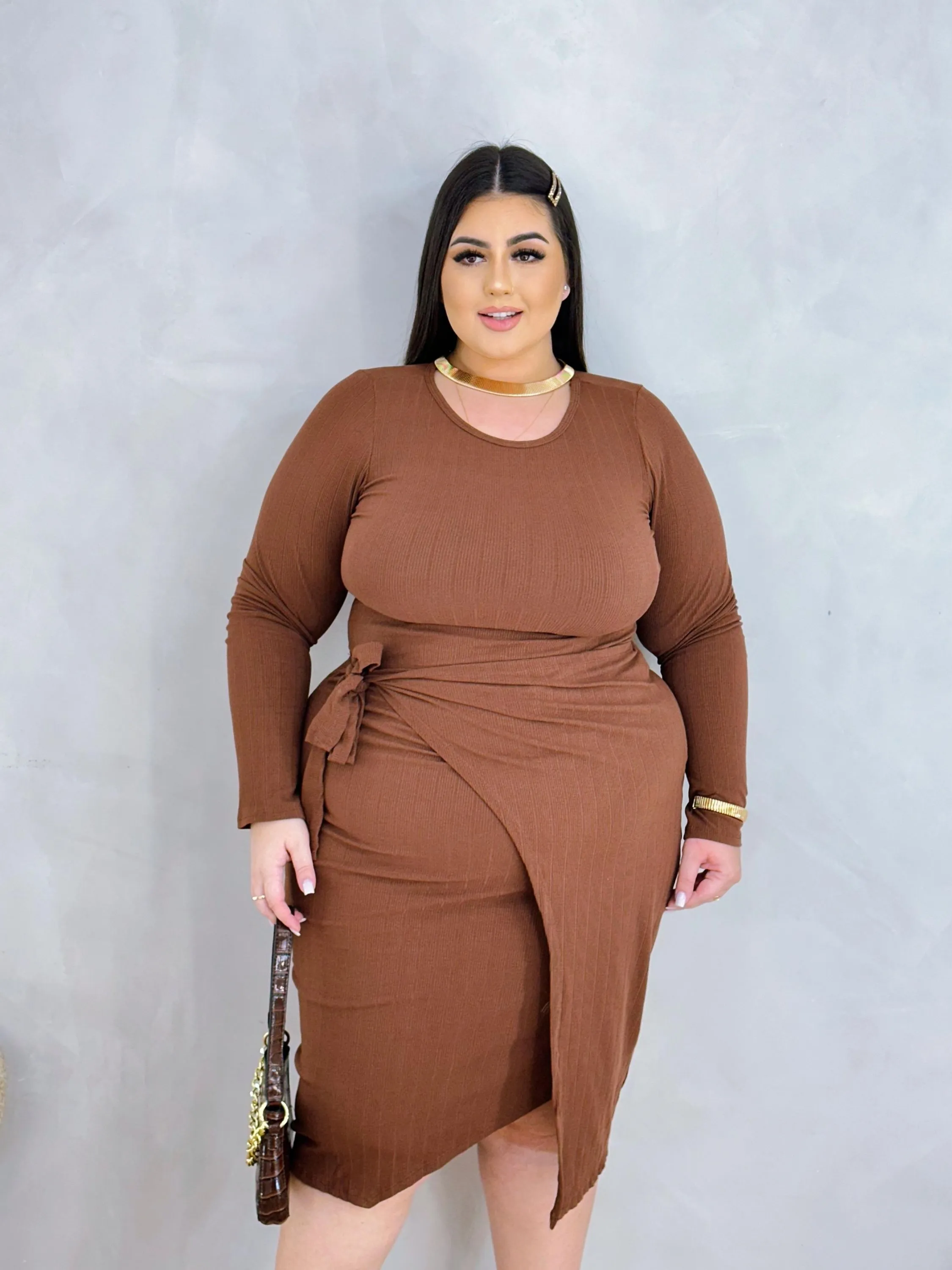 VESTIDO CANELADO PREMIUM KARINA PLUS SIZE