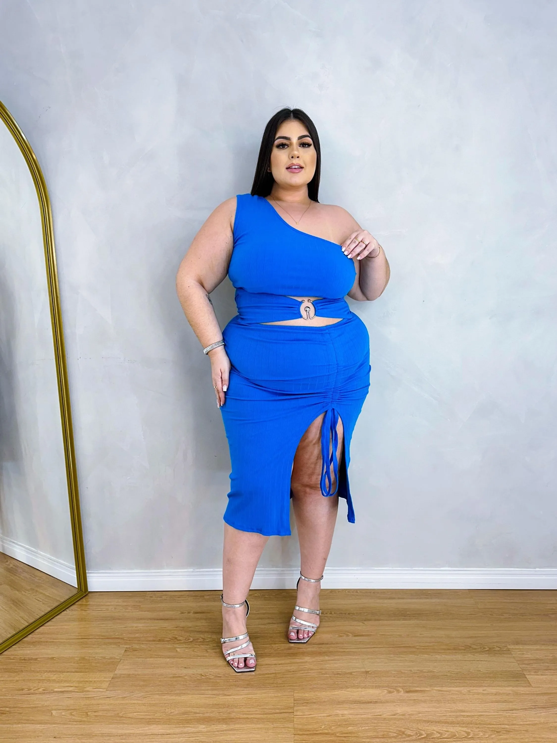 VESTIDO CANELADO PREMIUM MAISA PLUS SIZE