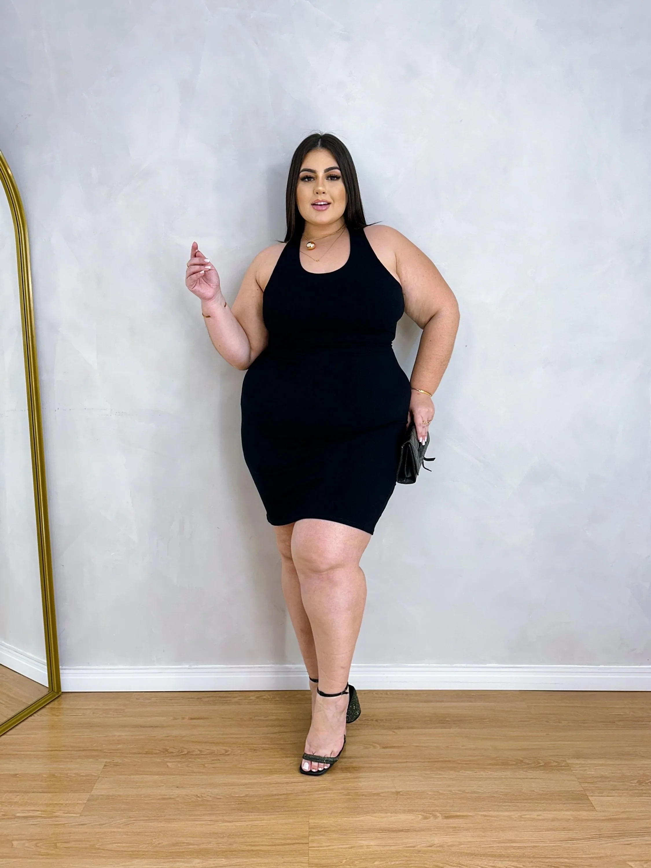 VESTIDO CANELADO PREMIUM GISELE PLUS SIZE