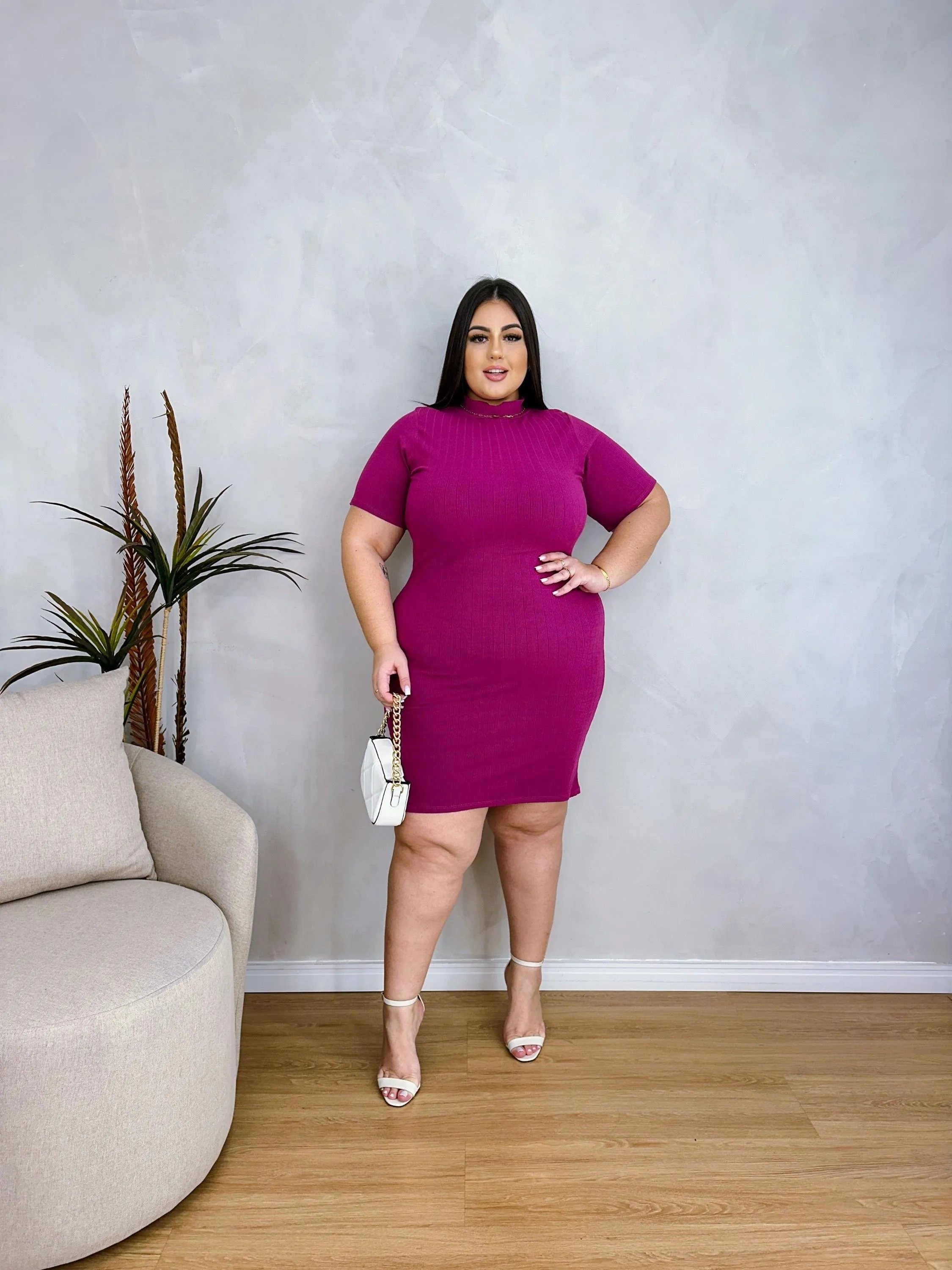 Vestido Canelado Premium Gabi Plus size