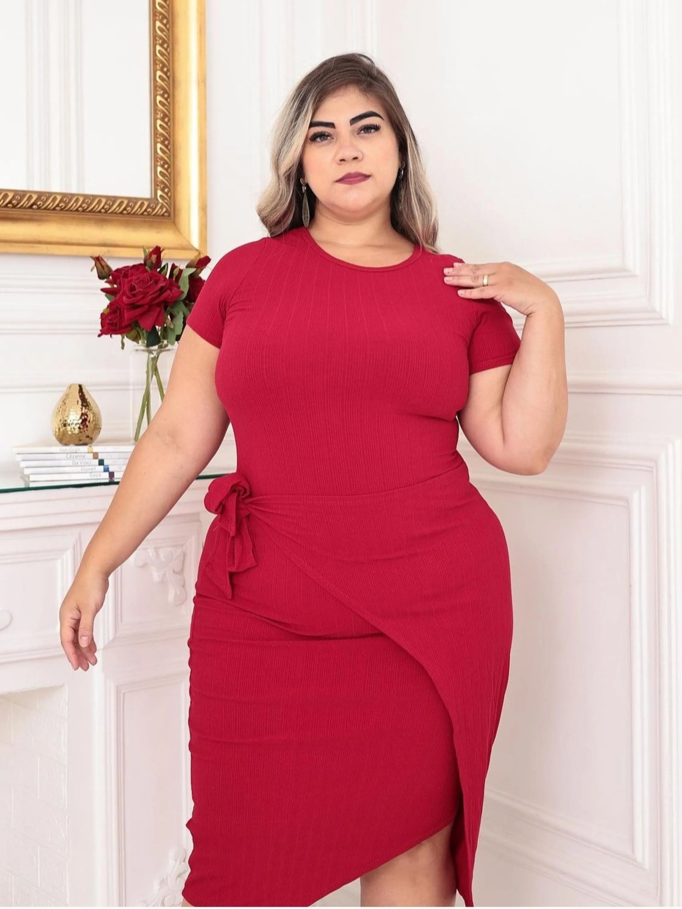 Vestido Canelado Premium Lorena Plus size