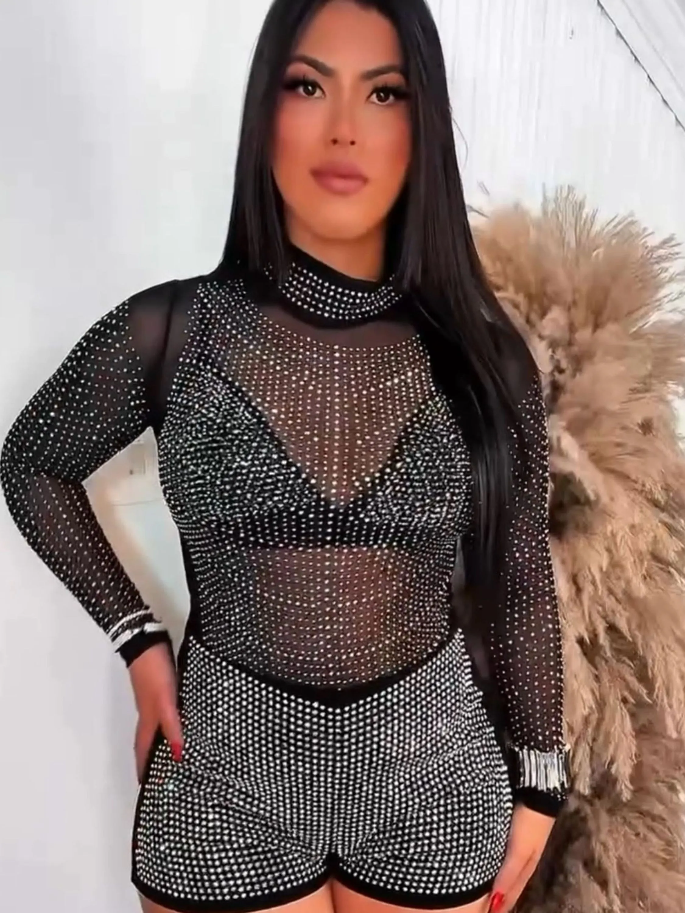 Conjunto 3 Pecas Aplique de Pedrarias de Brilho