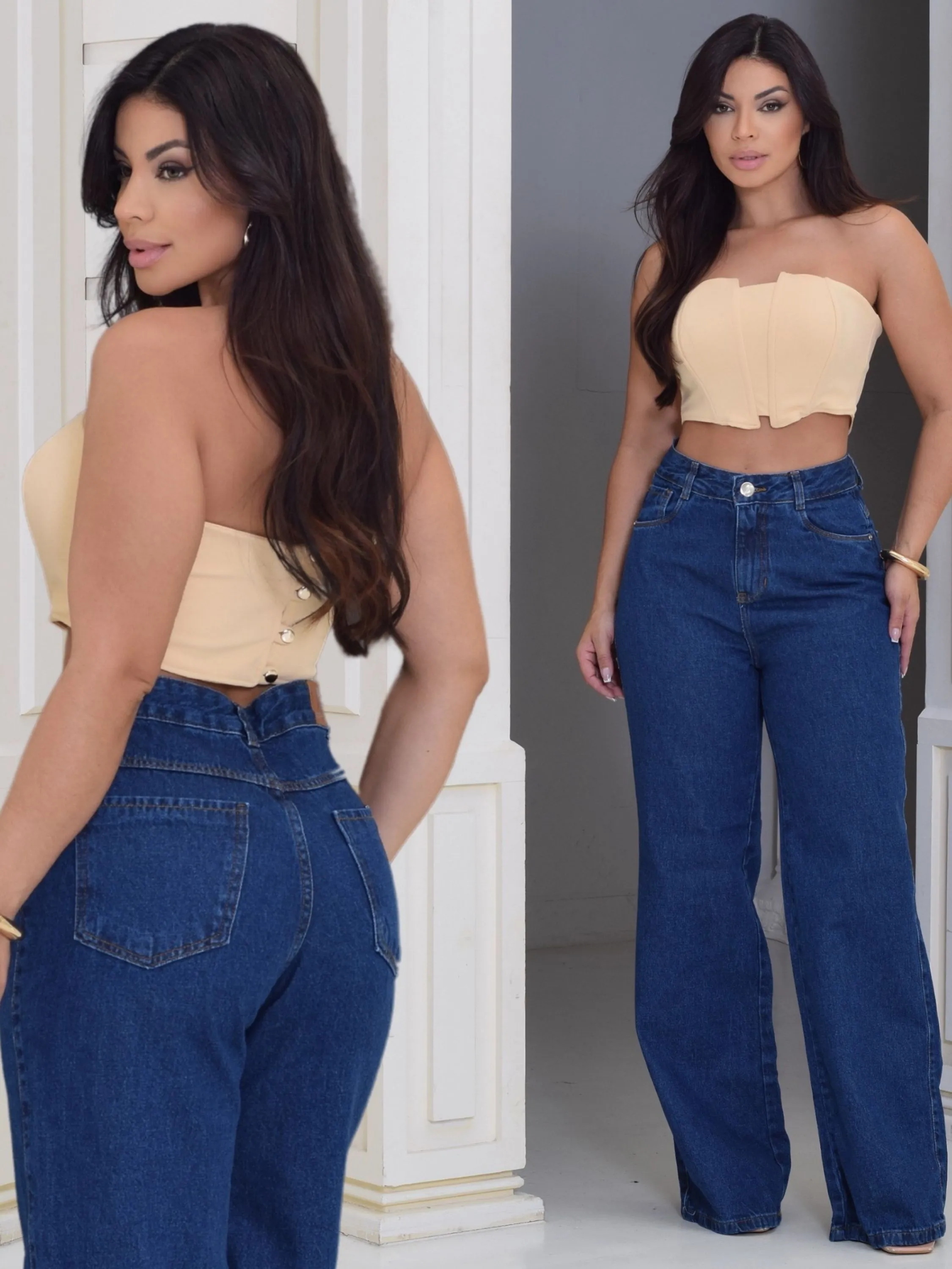 Calça Jeans Feminina Wide Leg Jeans