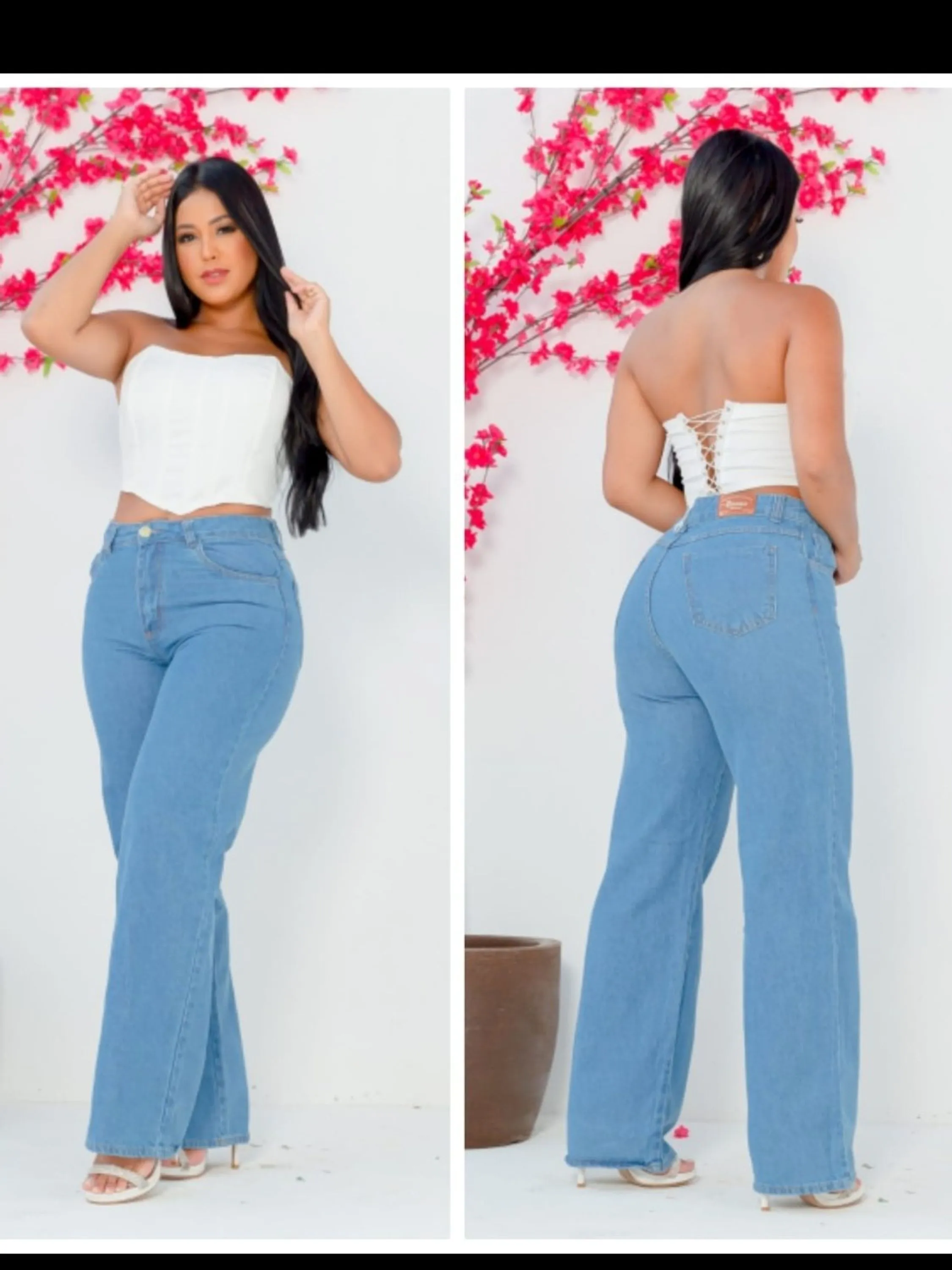 Calça Jeans wide leg Clara