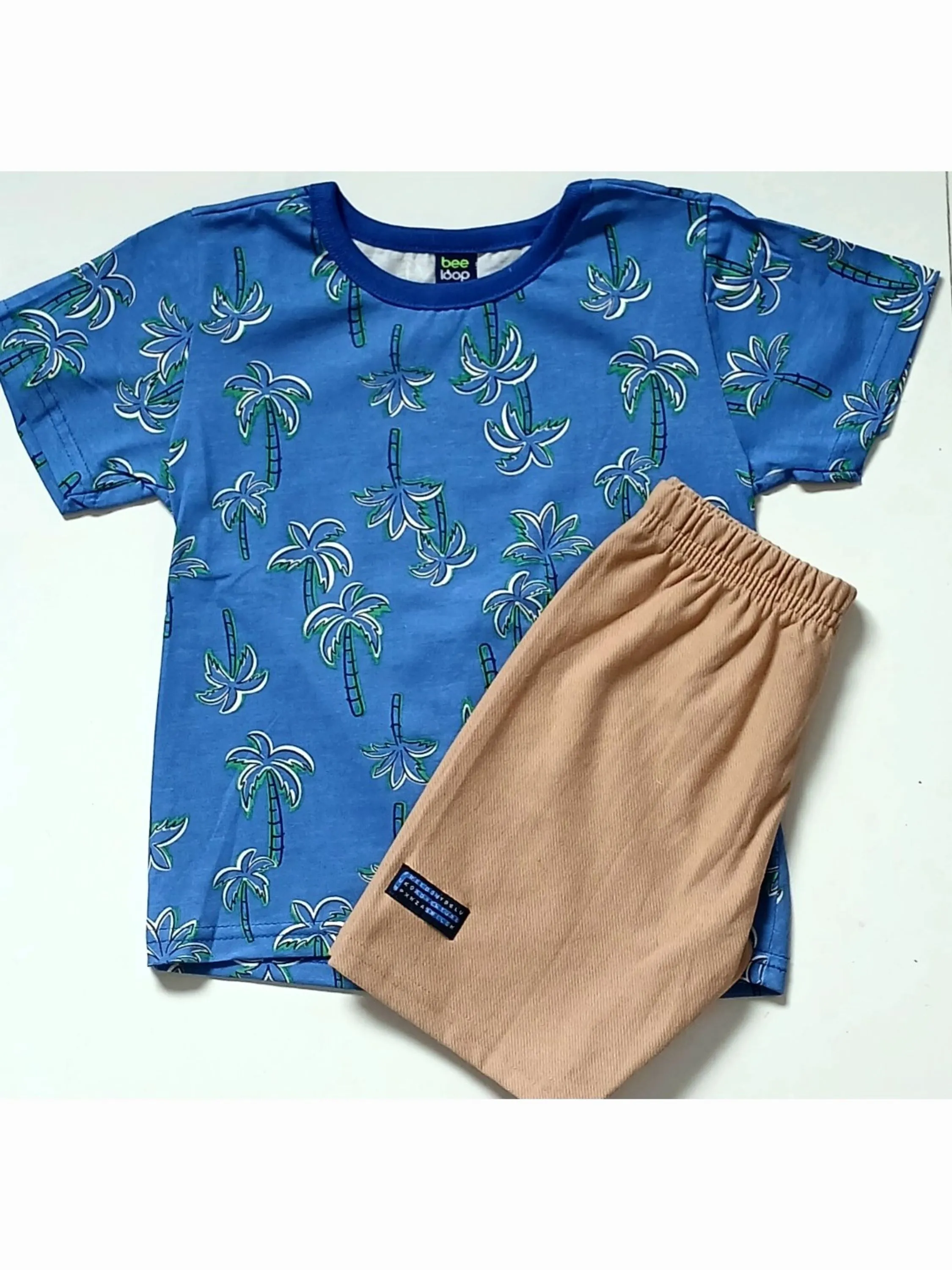 Conjunto Infantil Verão Menino Verão com blusa Estampada