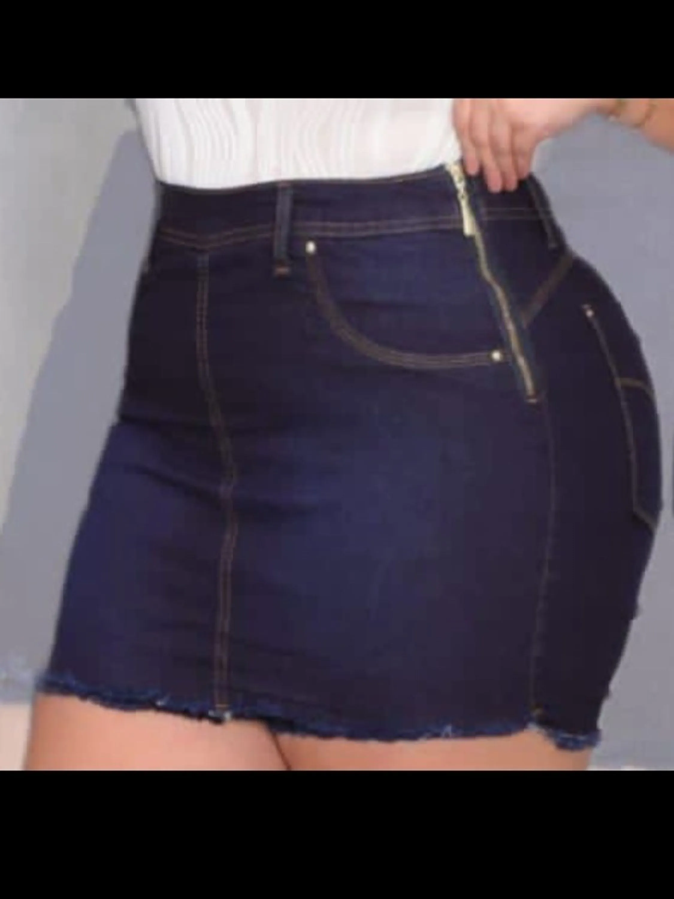Saia Shorts Jeans  Plus Size