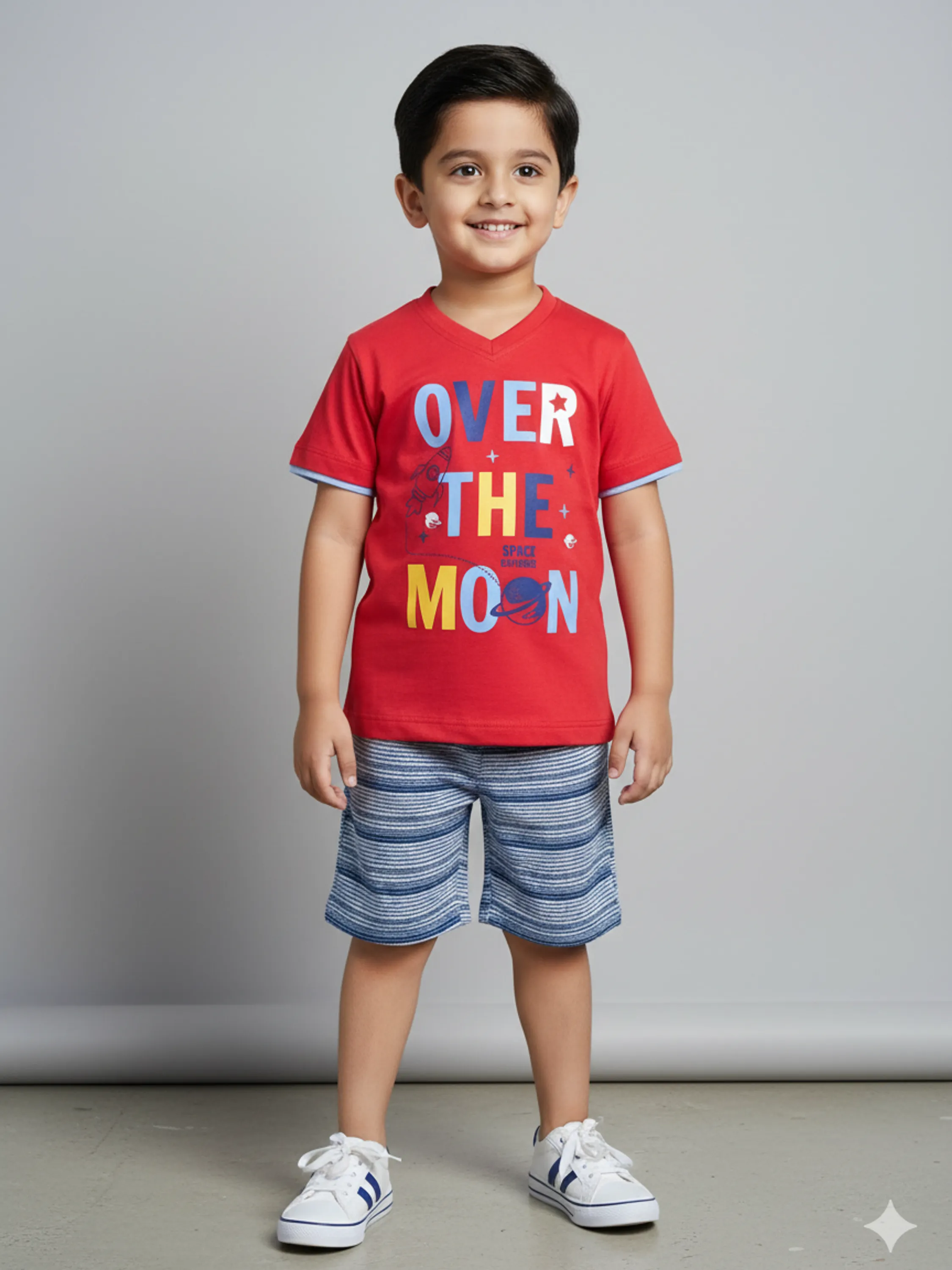 Conjunto Infantil Menino Camiseta Gola V