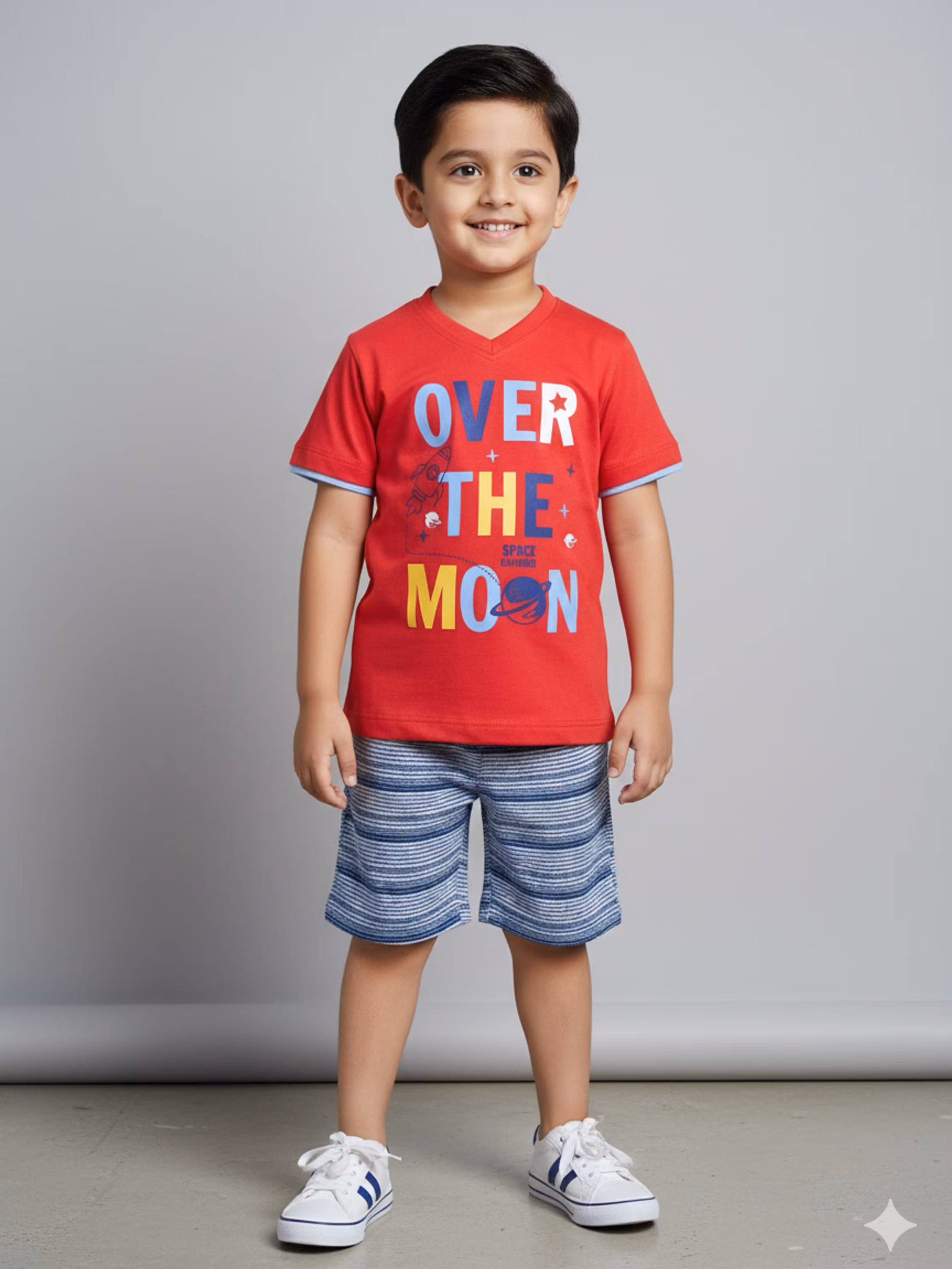 Conjunto Infantil Menino Camiseta Gola V