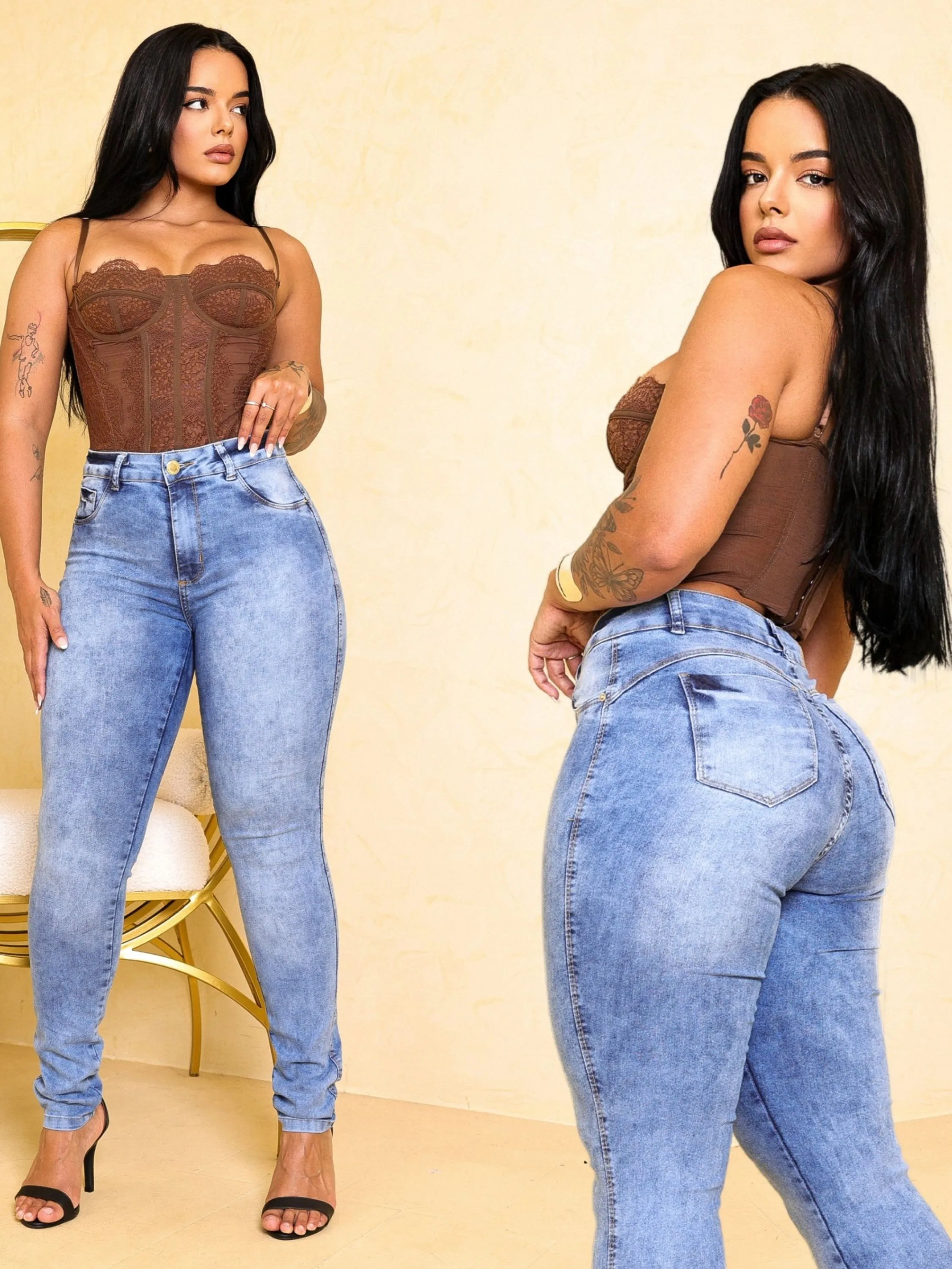 Calça Jeans feminina Skinny Clara com lycra