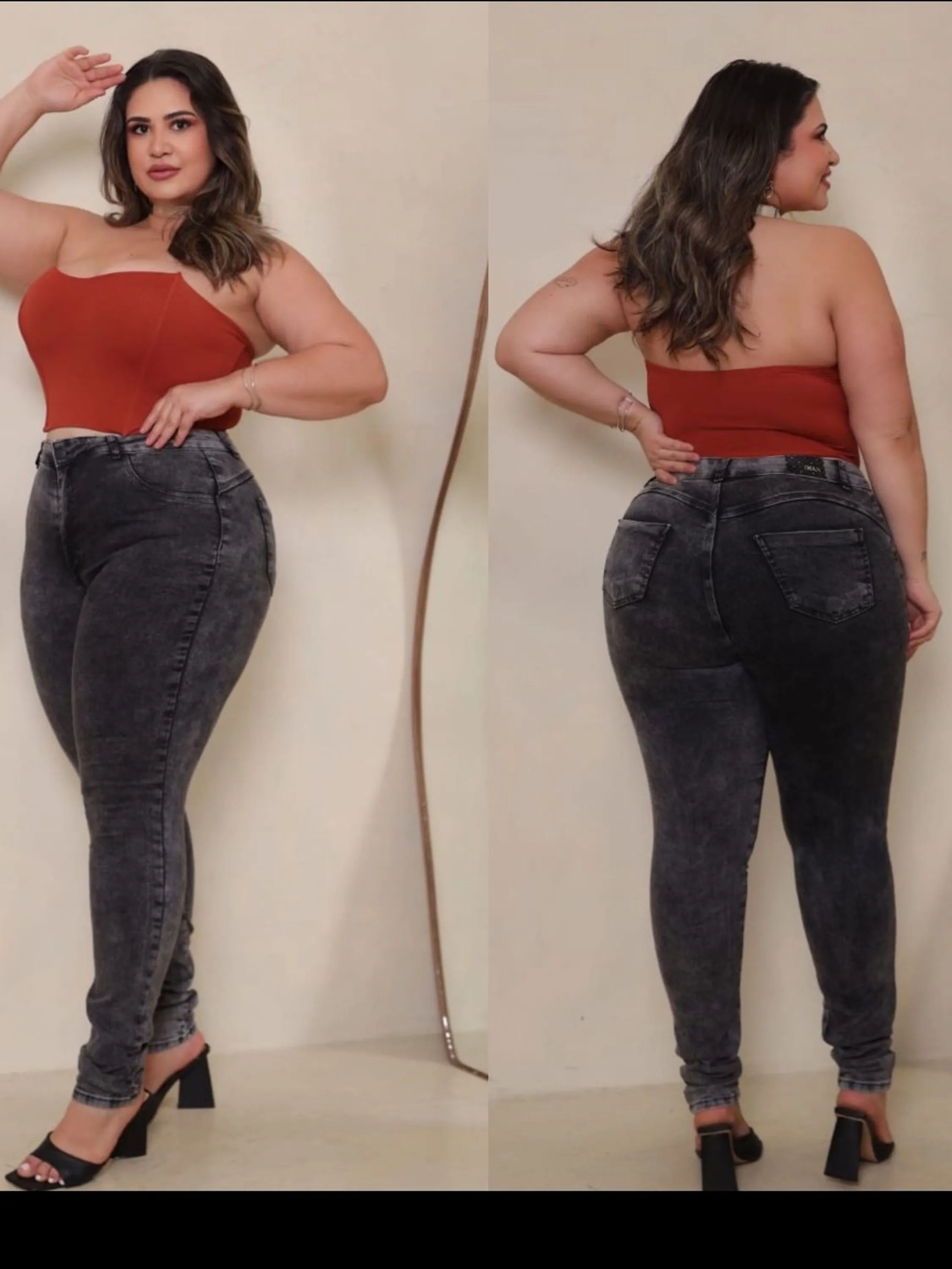 Calça Jeans Plus Size Skinny com lycra