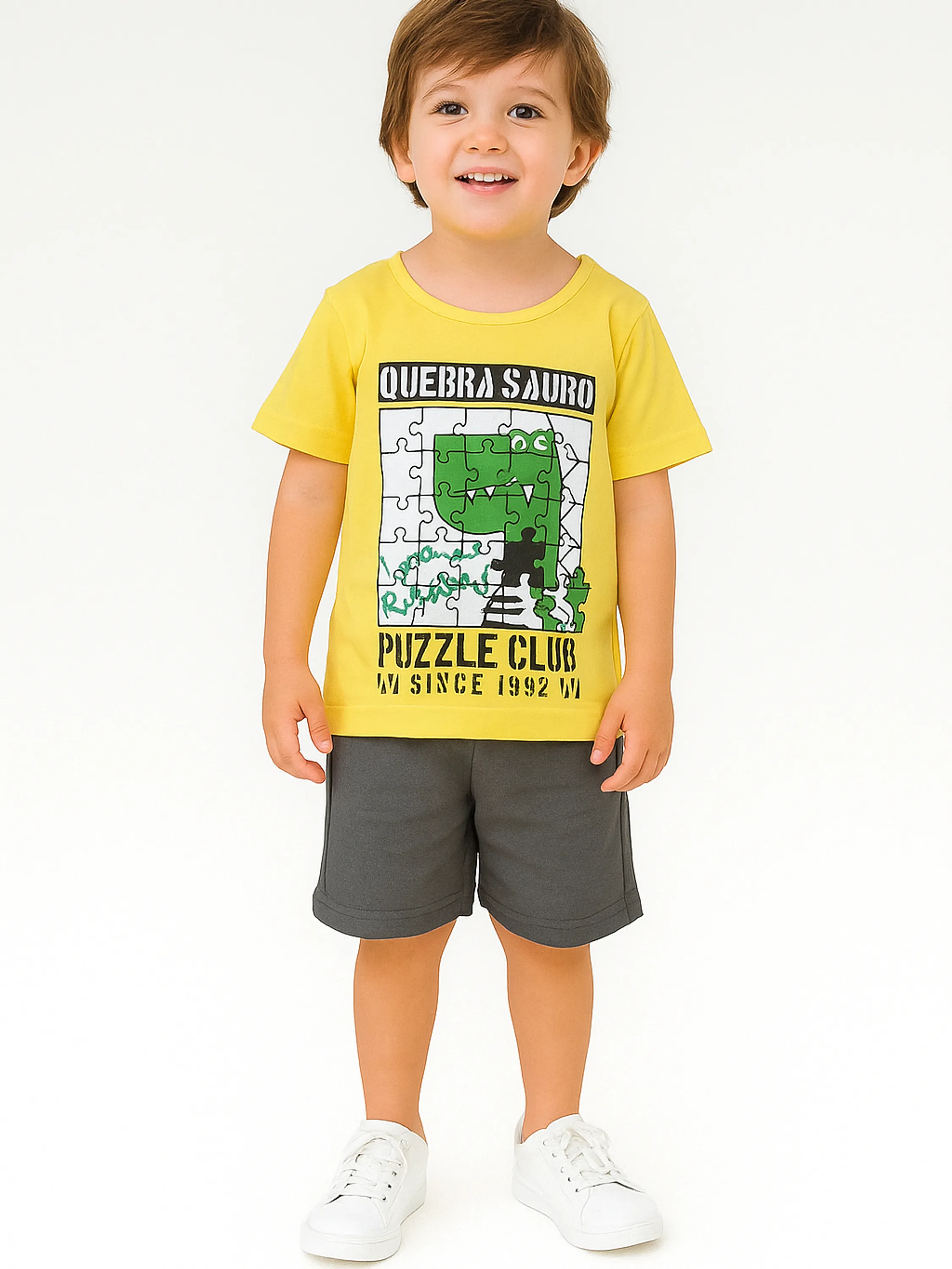 Conjunto Infantil Verão camiseta dinossauro