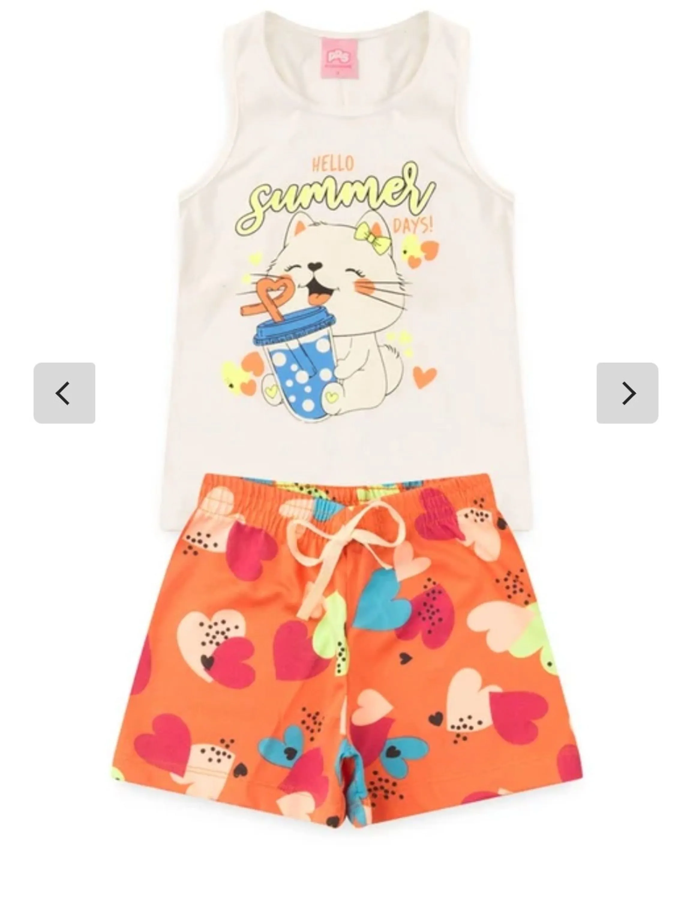 Conjunto Infantil Regata Verão Menina hélio summer Gatinha