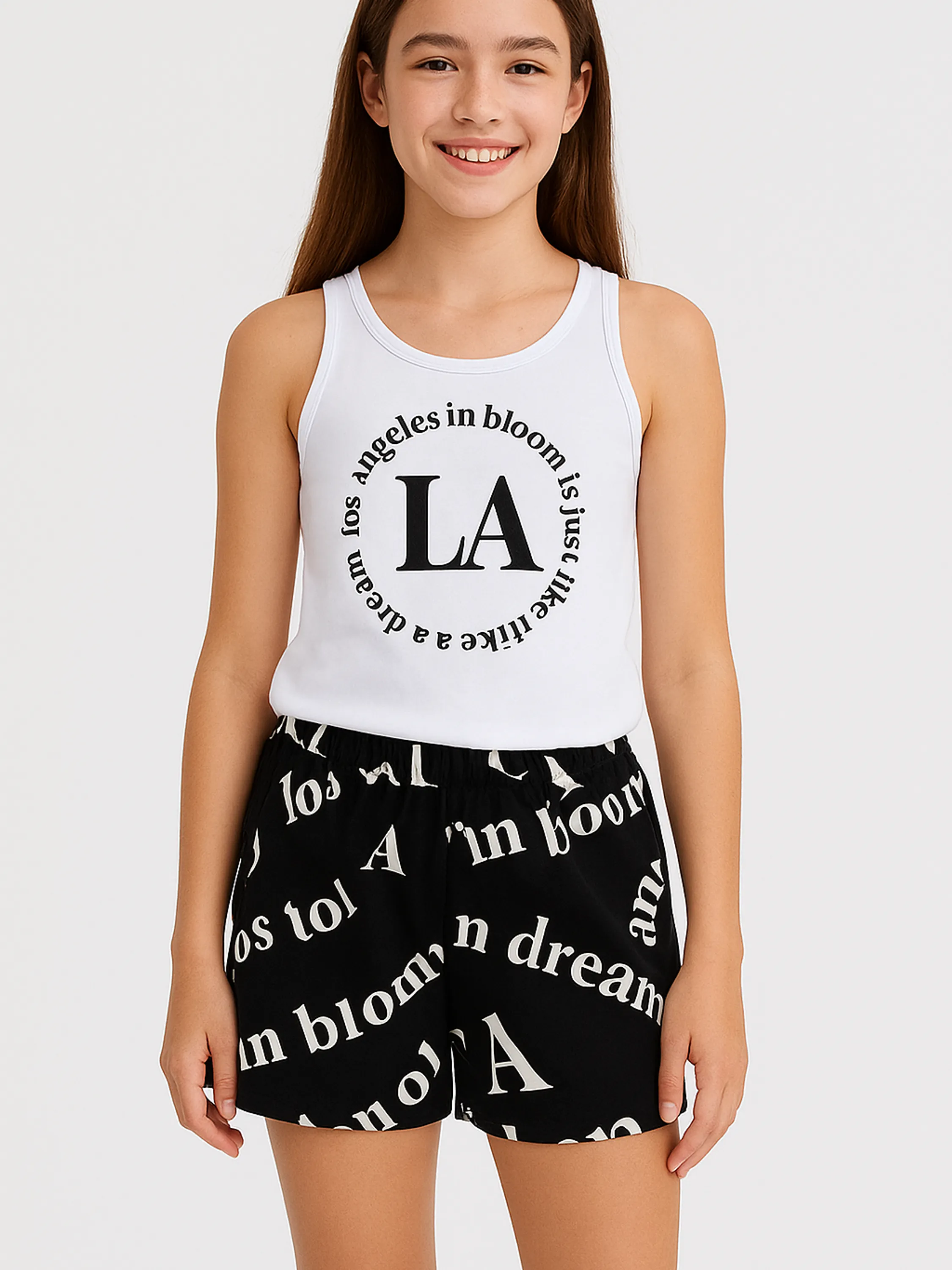 Conjunto Infantil Menina Regata e shorts kyly