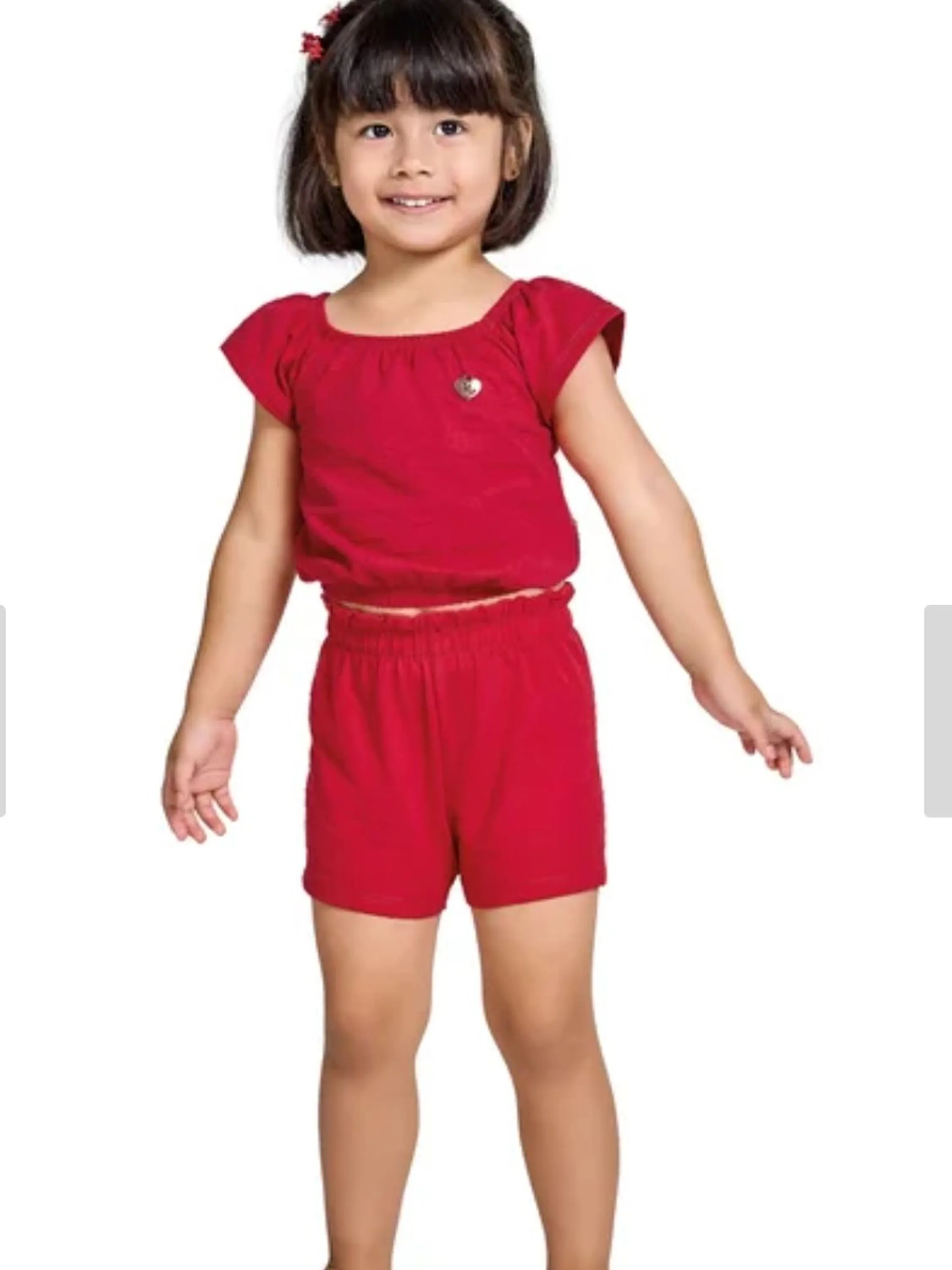 Conjunto Infantil Elegance Blusa Ciganinha e shorts confort