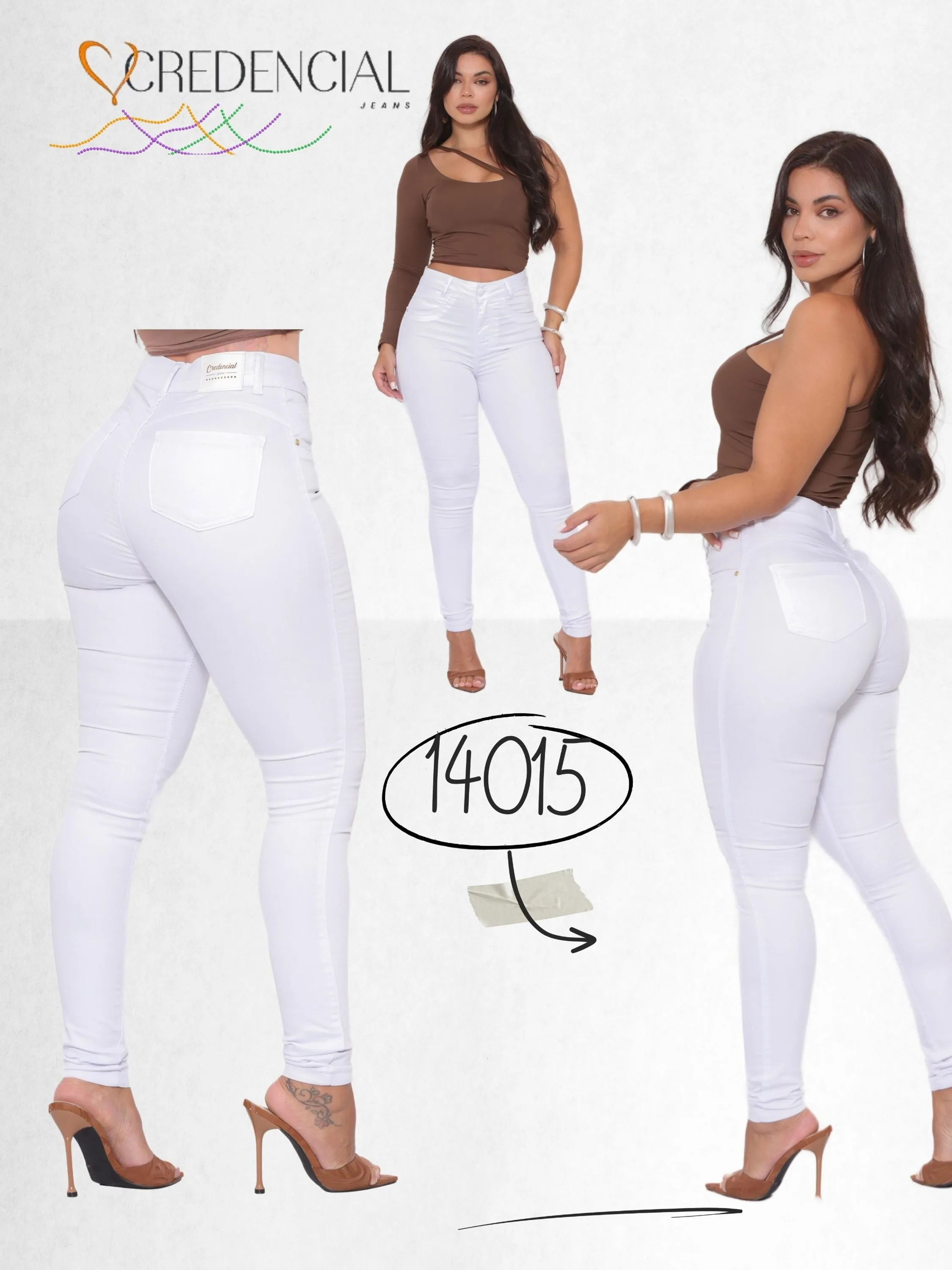Calça Branca  Feminina de Sarja com Lycra