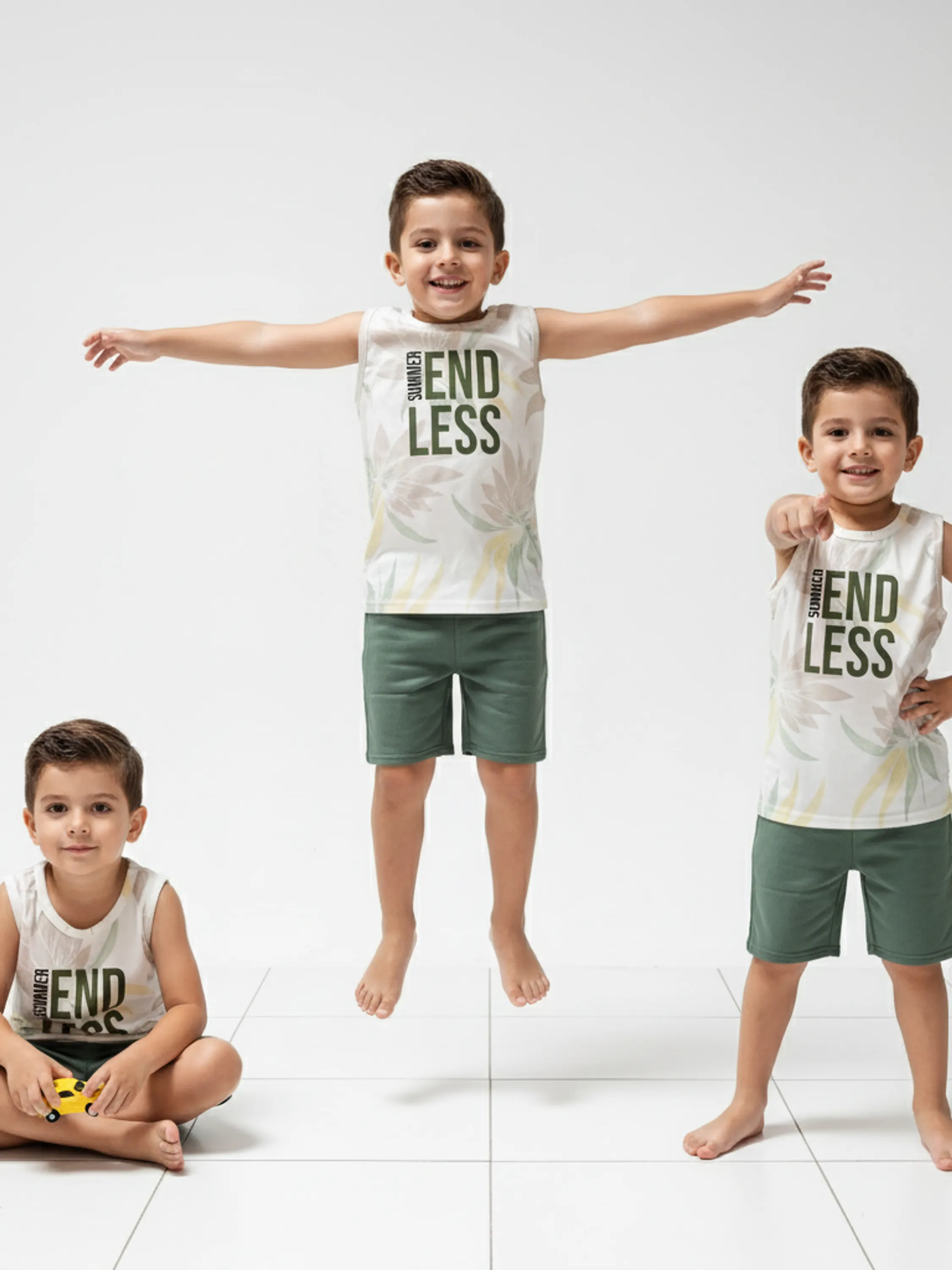 Conjunto Infantil Verão Menino com Regata