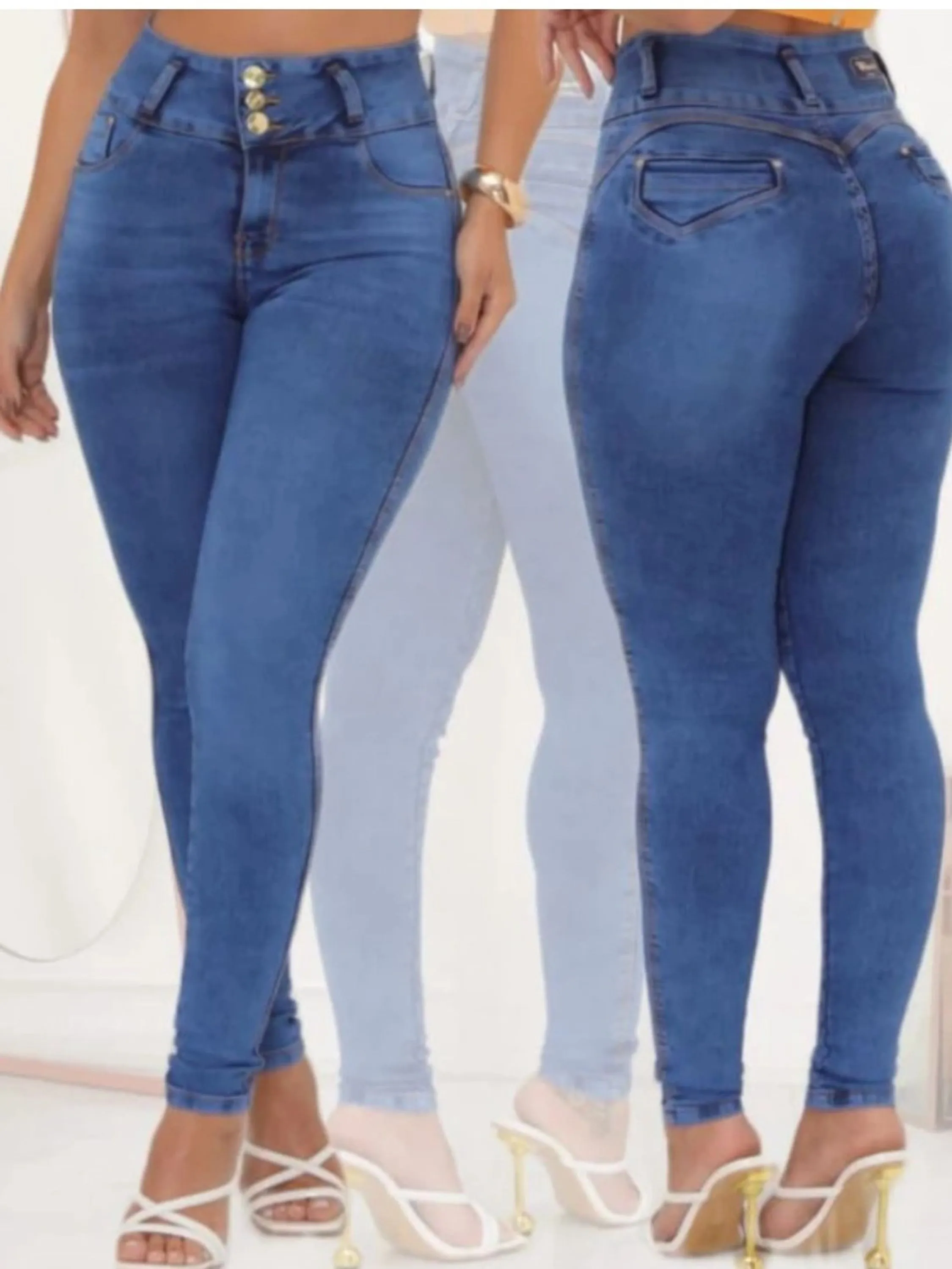 Calça Jeans feminina skinny com bolso embutido